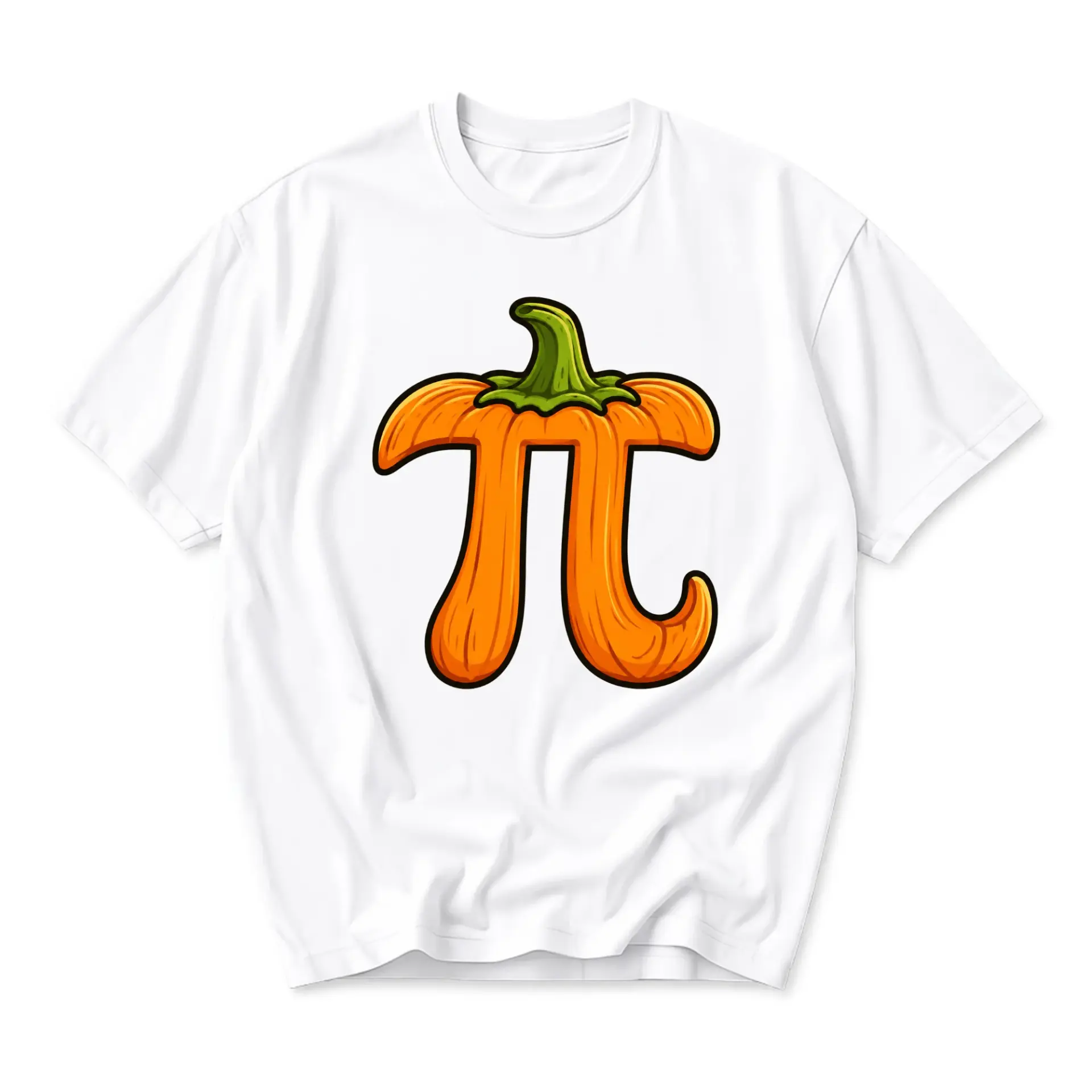 Funny Shirt Pi Pumpkin Math Graphic Tee Unisex Crew Neck Short Sleeve Cotton Casual Everyday Apparel Summer Top