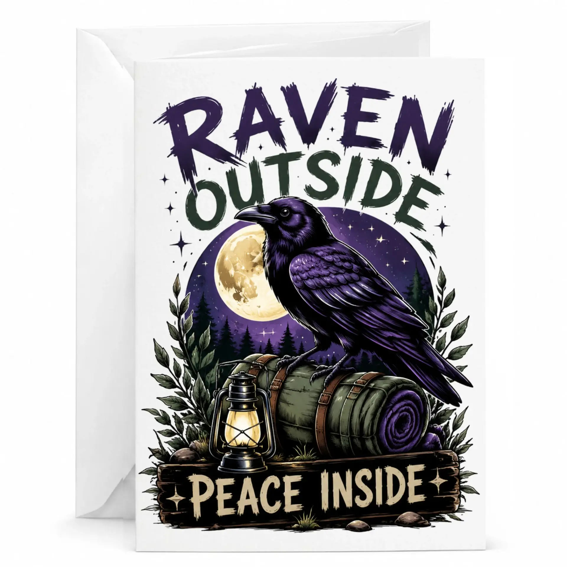 Greeting Card for Nature Lovers Peace Inside Illustration