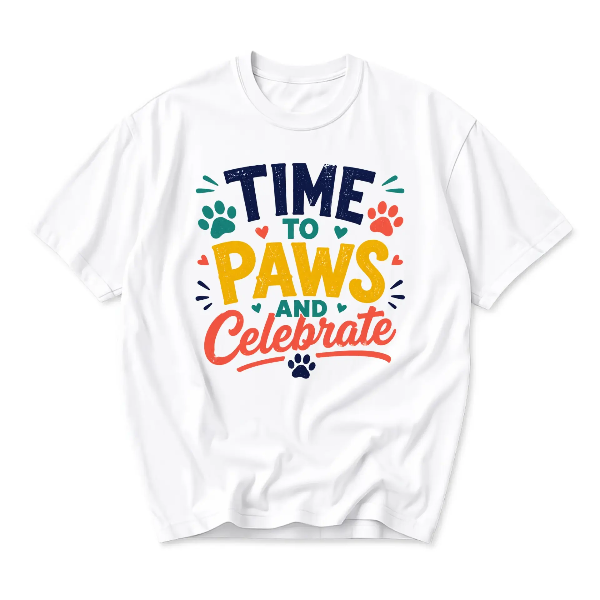 Graphic Tee Time to Paws and Celebrate Unisex Crew Neck Shirt Dog Lover