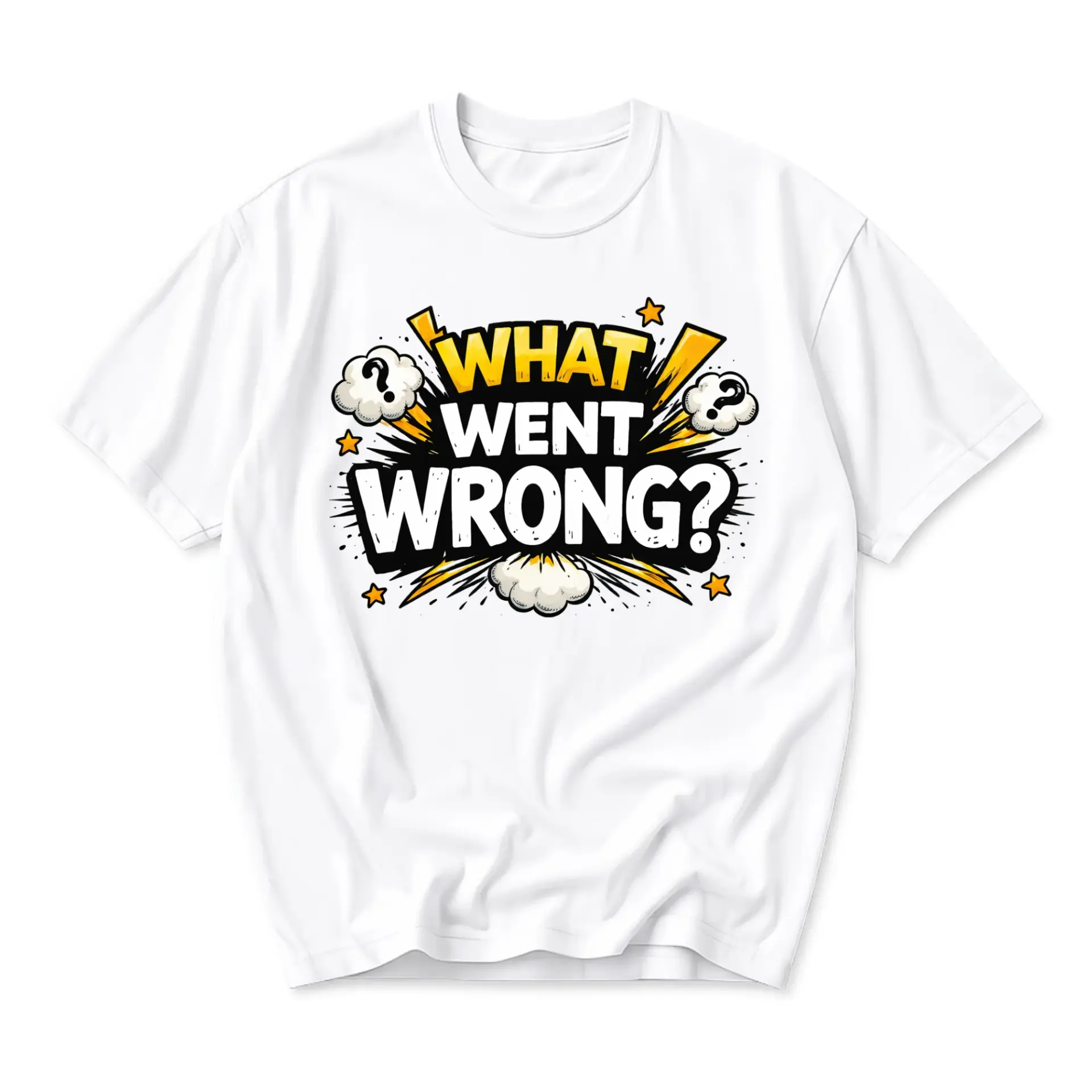 Funny Shirt What Went Wrong Graphic Tee Unisex Casual Cotton Crew Neck Top for Everyday Wear and Statement Outfits