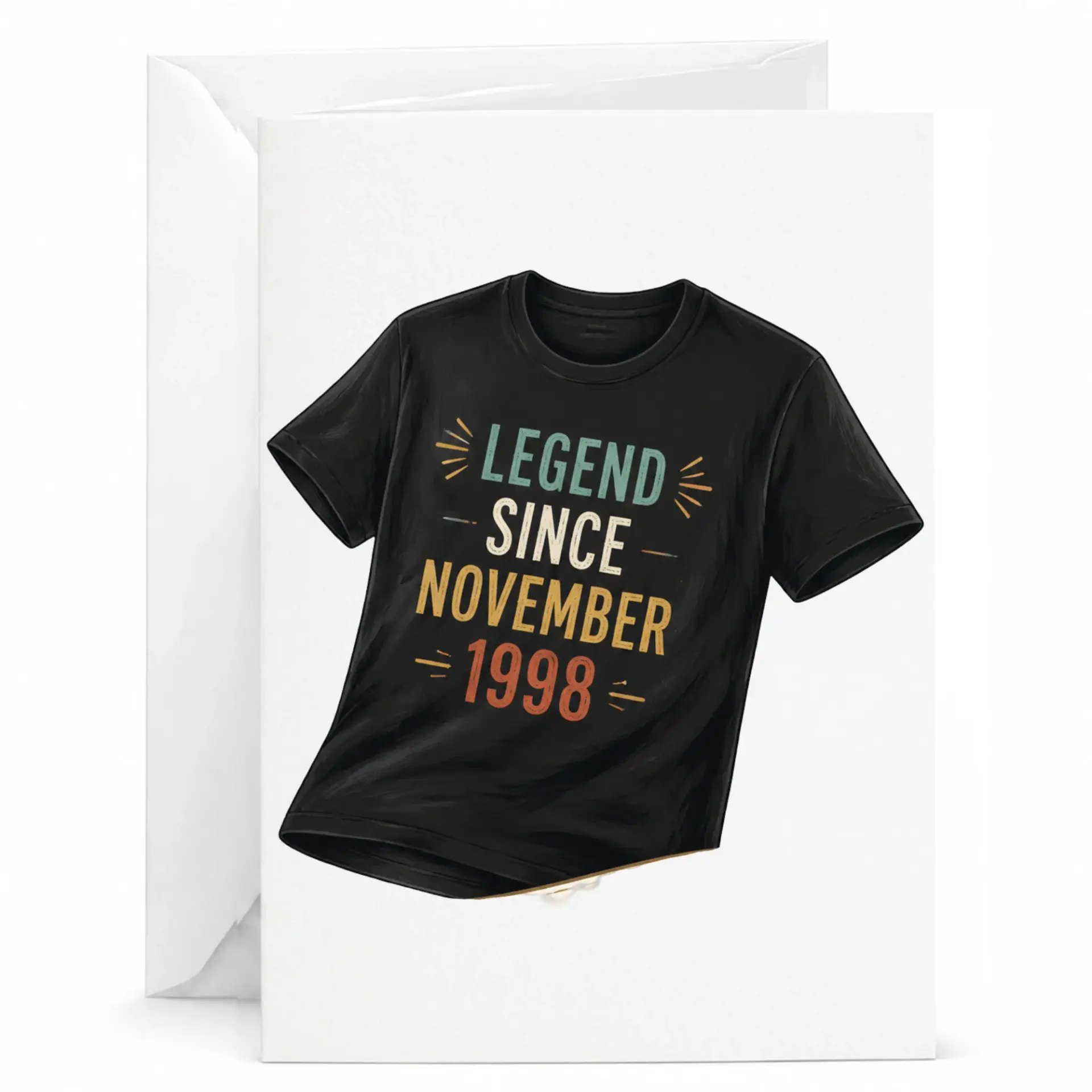 Birthday Card Legend Since November 1998 Vintage Style Greeting Card for Milestone Celebration and Anniversary Gift