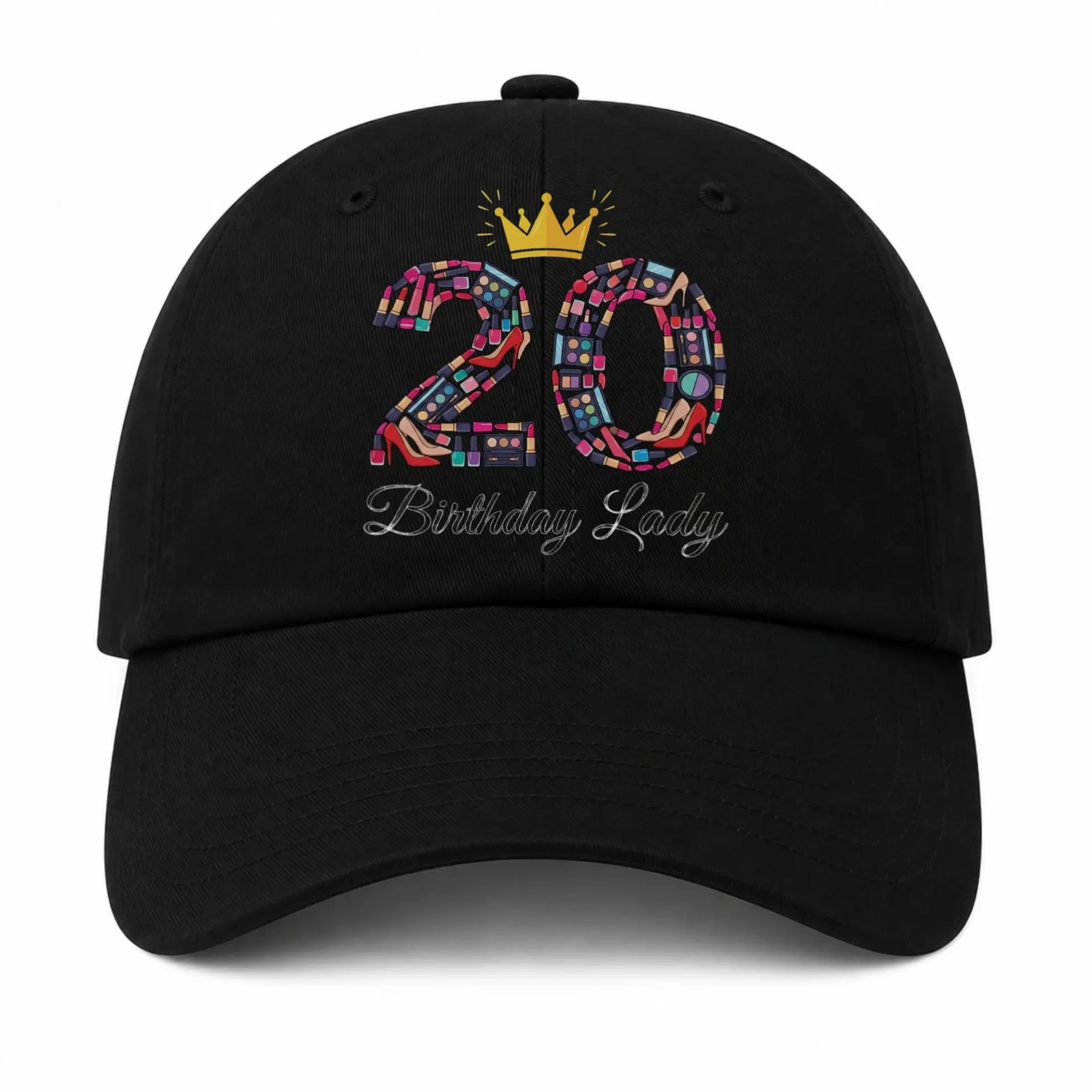 Vinyl Sticker Pack 20th Birthday Lady Aesthetic Decals for Water Bottles and Laptops Set of Three Decorative Accessories