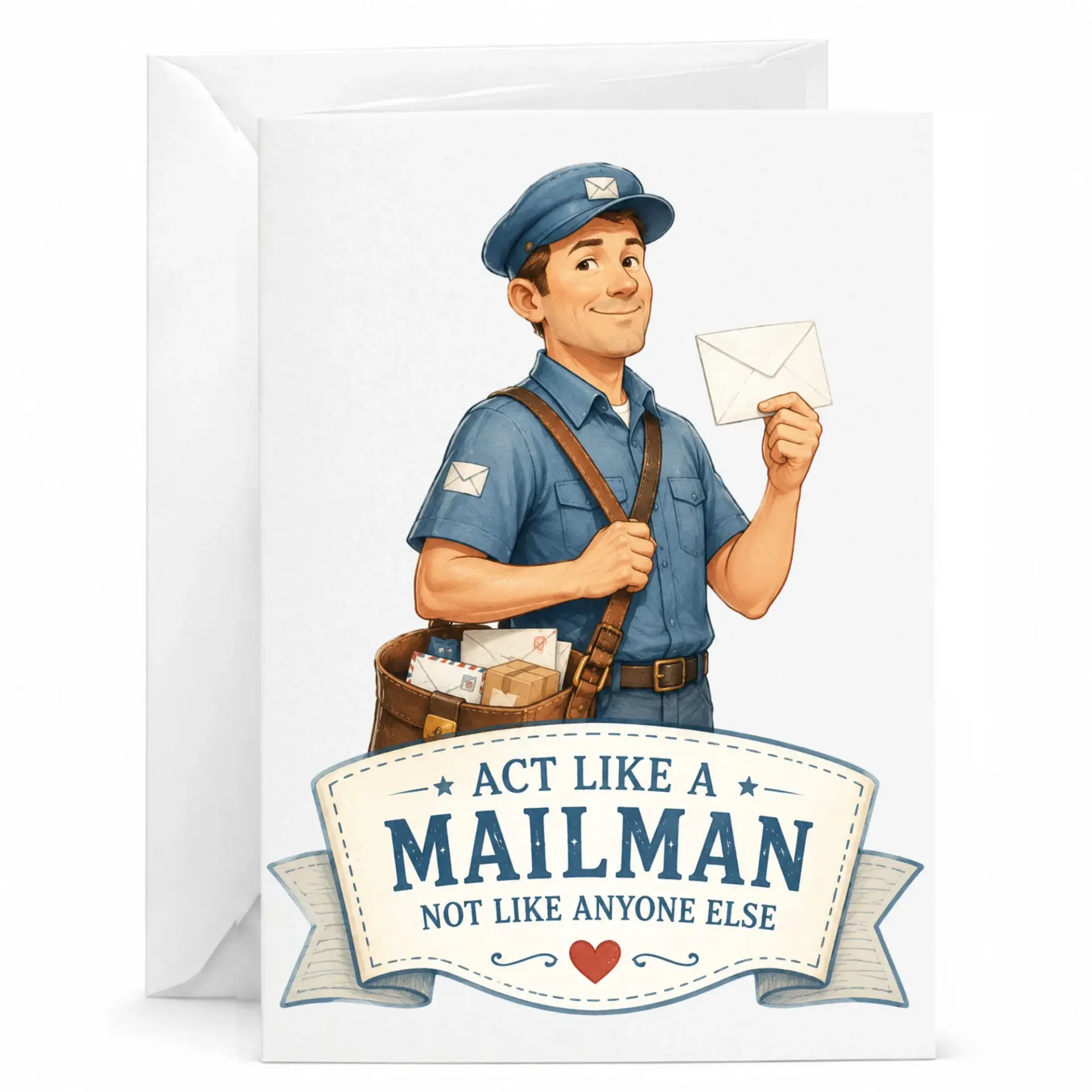Funny Mailman Greeting Card Like a Encouraging Professional Blank Note for Delivery Workers