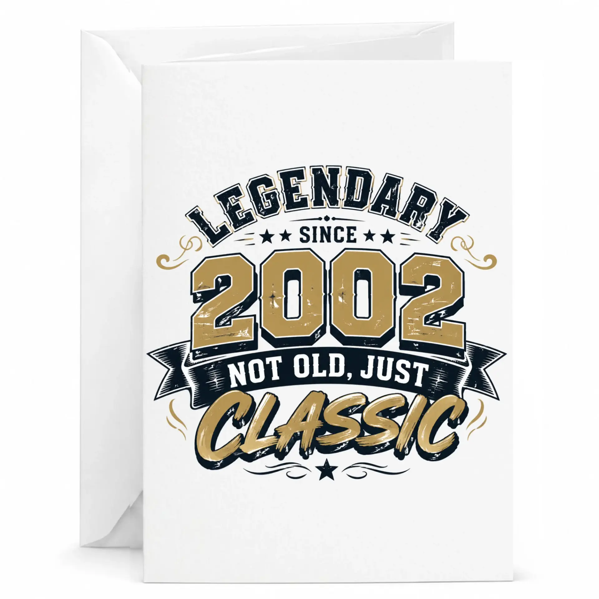 Birthday Card Legendary Since 2002 Not Old Just Classic Vintage Style Greeting Card for Birthday Milestone Celebration