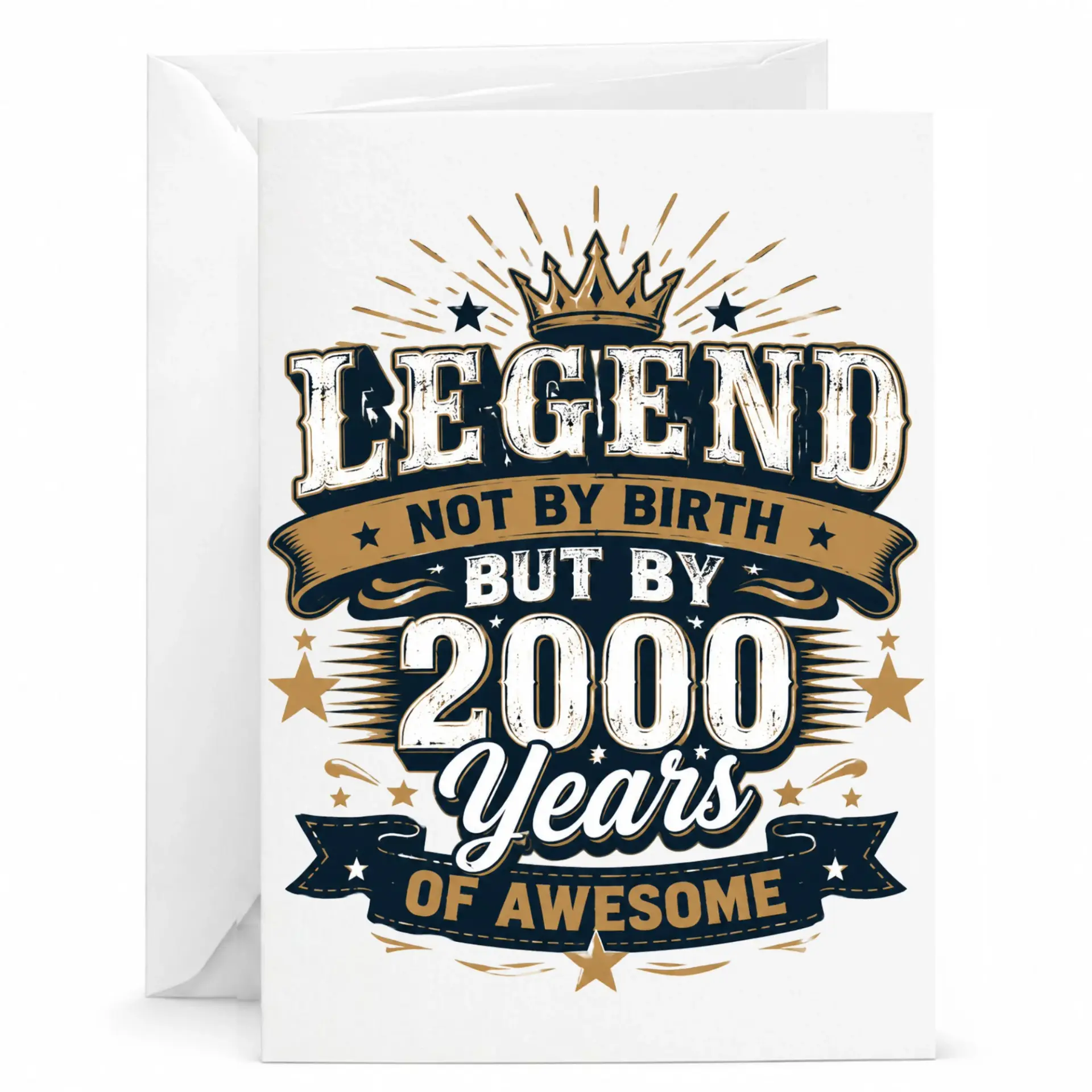 Birthday Card Legend Not by Birth but by 2000 Years of Awesome Funny Greeting Card for Milestone Celebration Anniversary