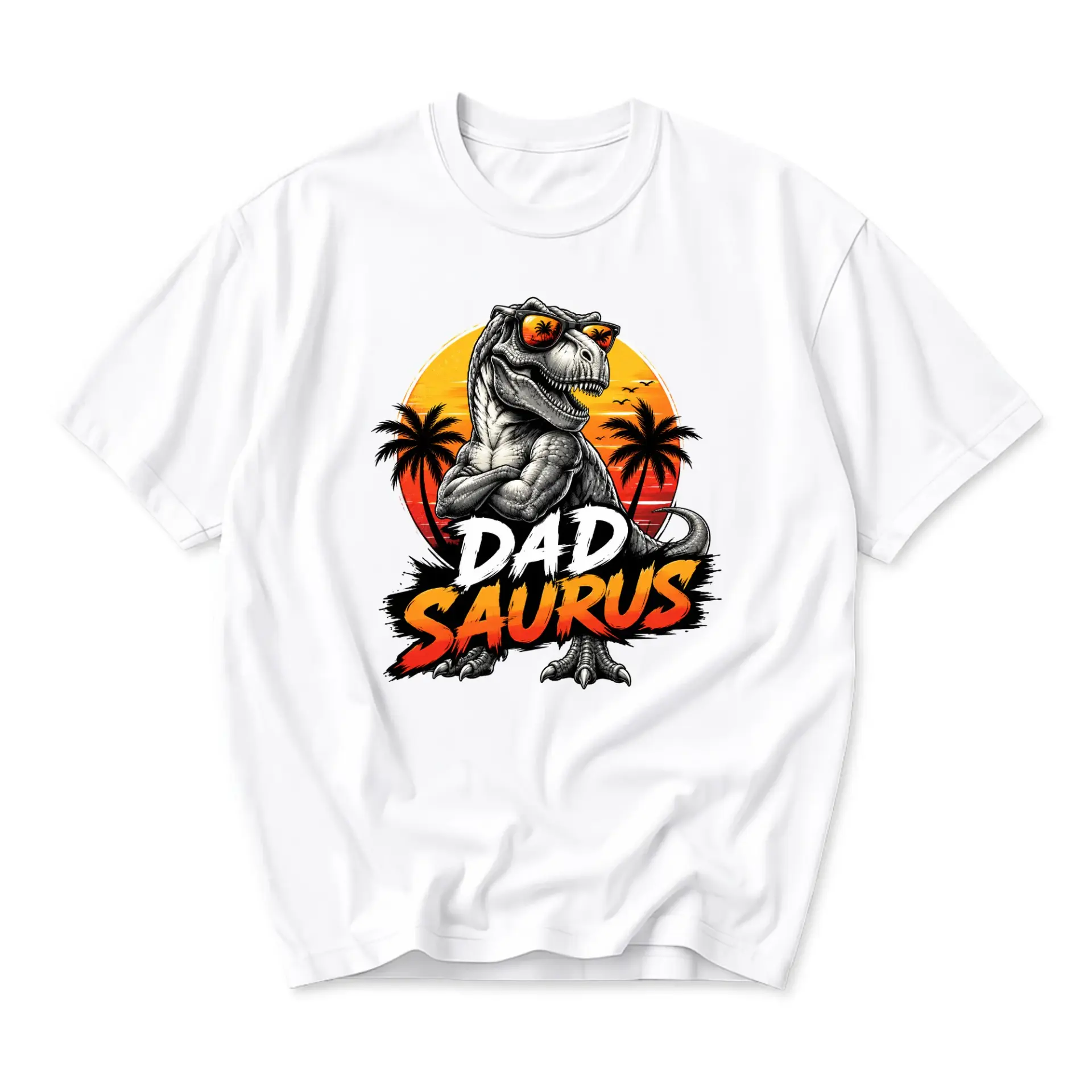 Funny Shirt Dadsaurus Graphic Tee Unisex Cotton Crew Neck T-Shirt for Casual Wear and Everyday Style and Self Expression