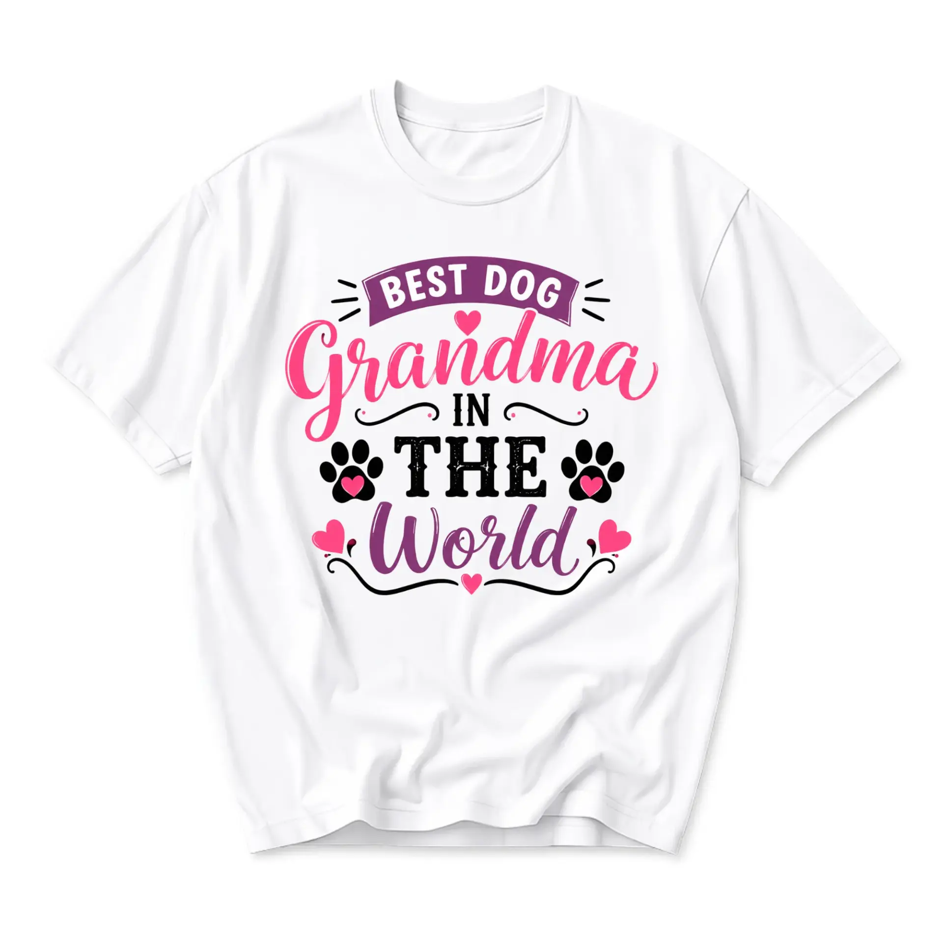 Funny Shirt Best Dog Grandma in the World Graphic Tee Unisex Casual Apparel