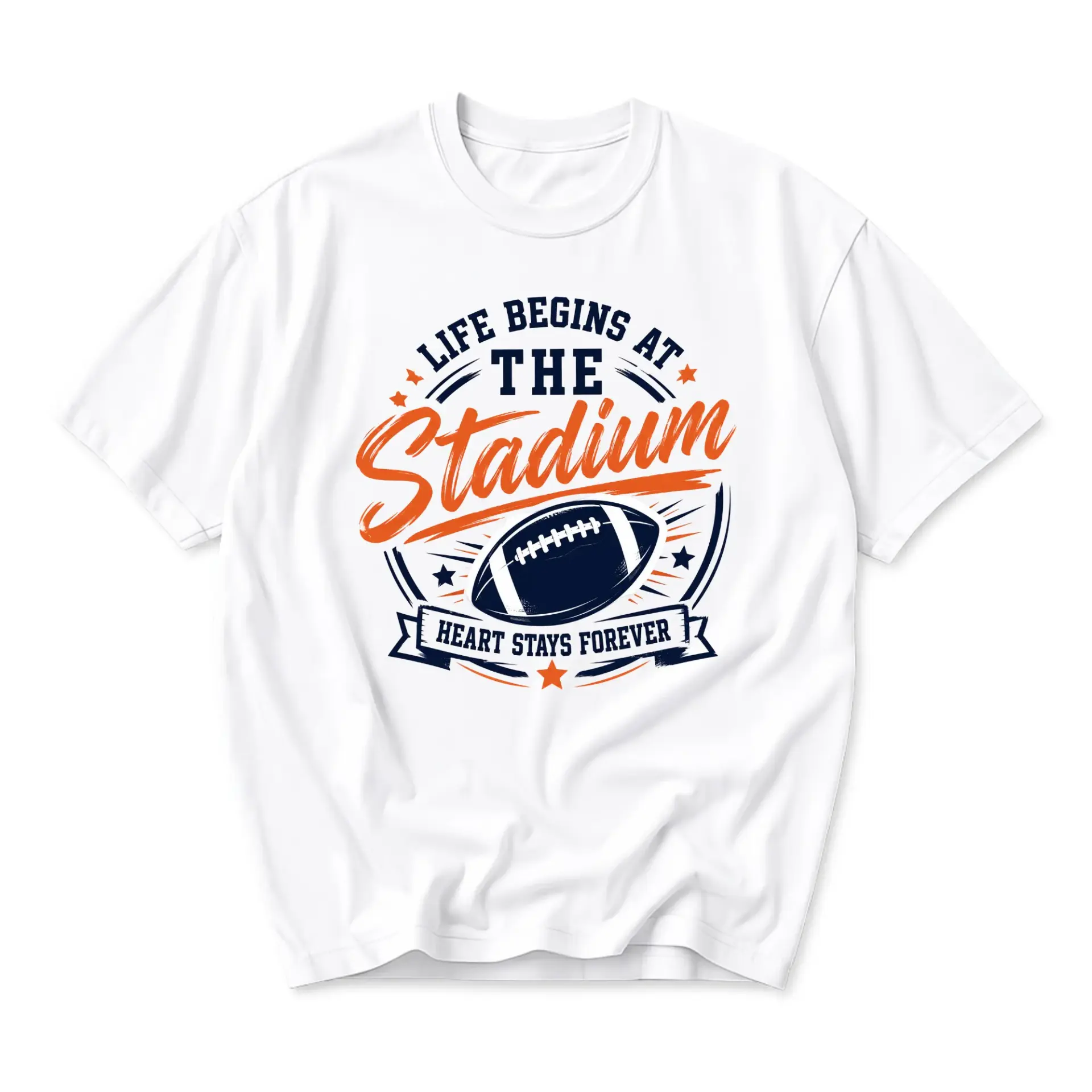 T-shirt Graphic Tee Life Begins at the Football Print Sports Lover Unisex