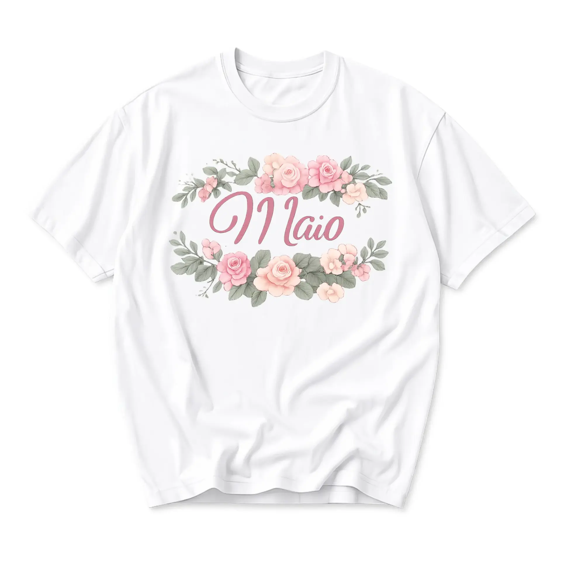 Graphic Tee Floral Print Design Unisex Crew Neck Short Sleeve Shirt Casual Soft Cotton Everyday Wear Spring Fashion Apparel