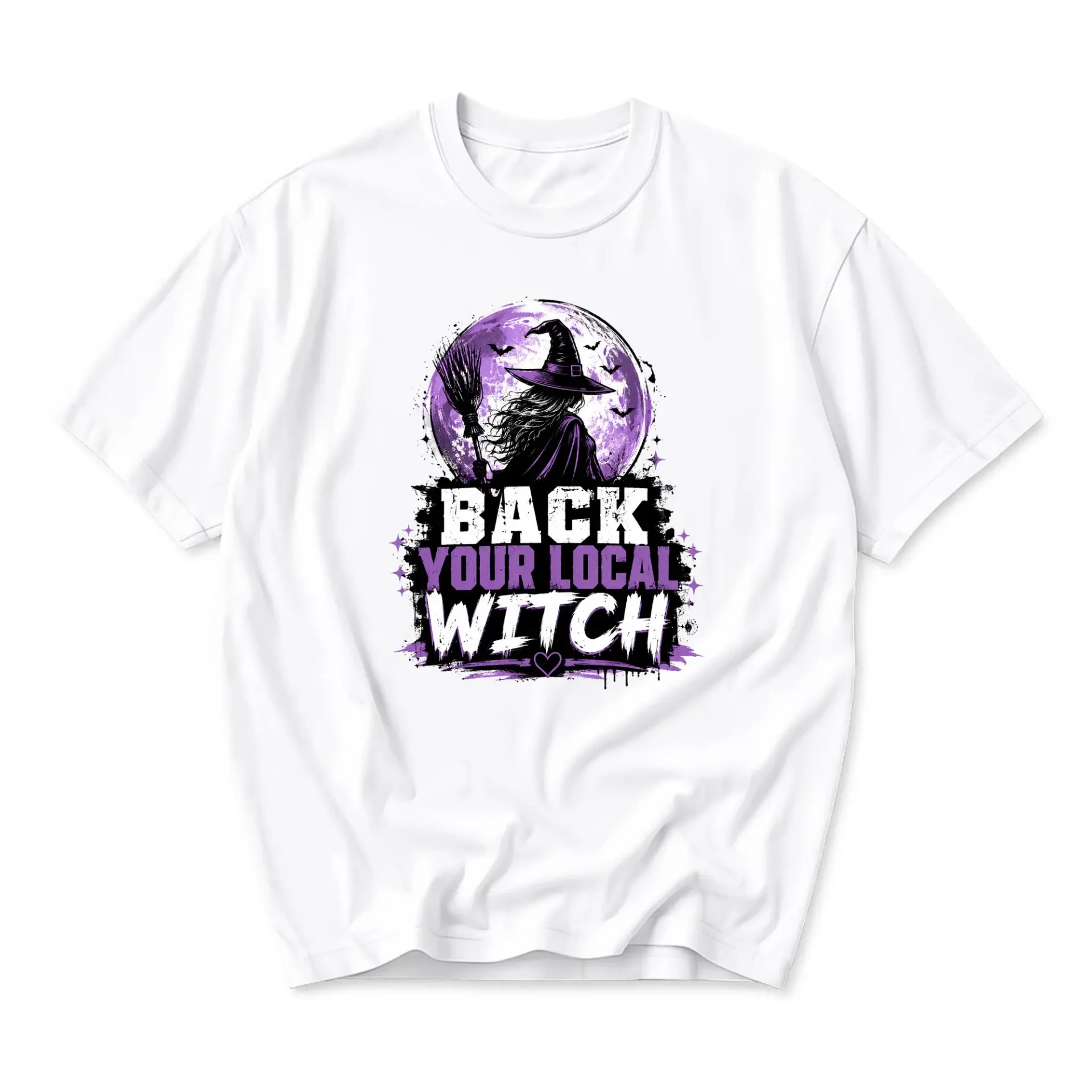 Graphic Tee Back Your Local Witch Funny Shirt Casual Unisex Crew Neck Apparel for Everyday Wear and Gift Giving