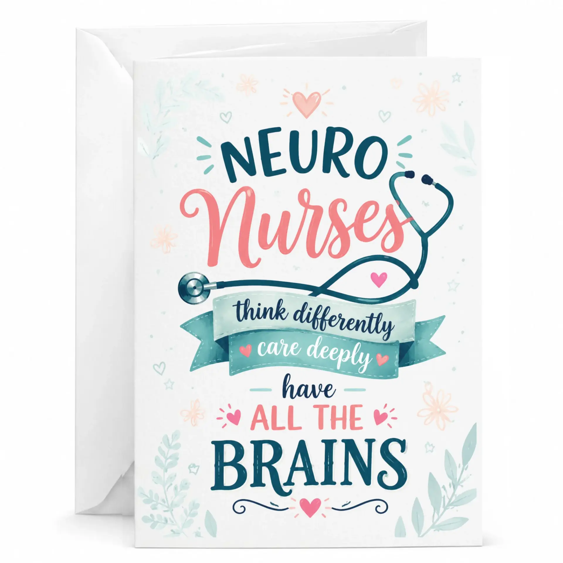 Greeting Card for Neuro Nurses Brains Appreciation Nursing Professional Medical Staff Gift for Hospital Personnel