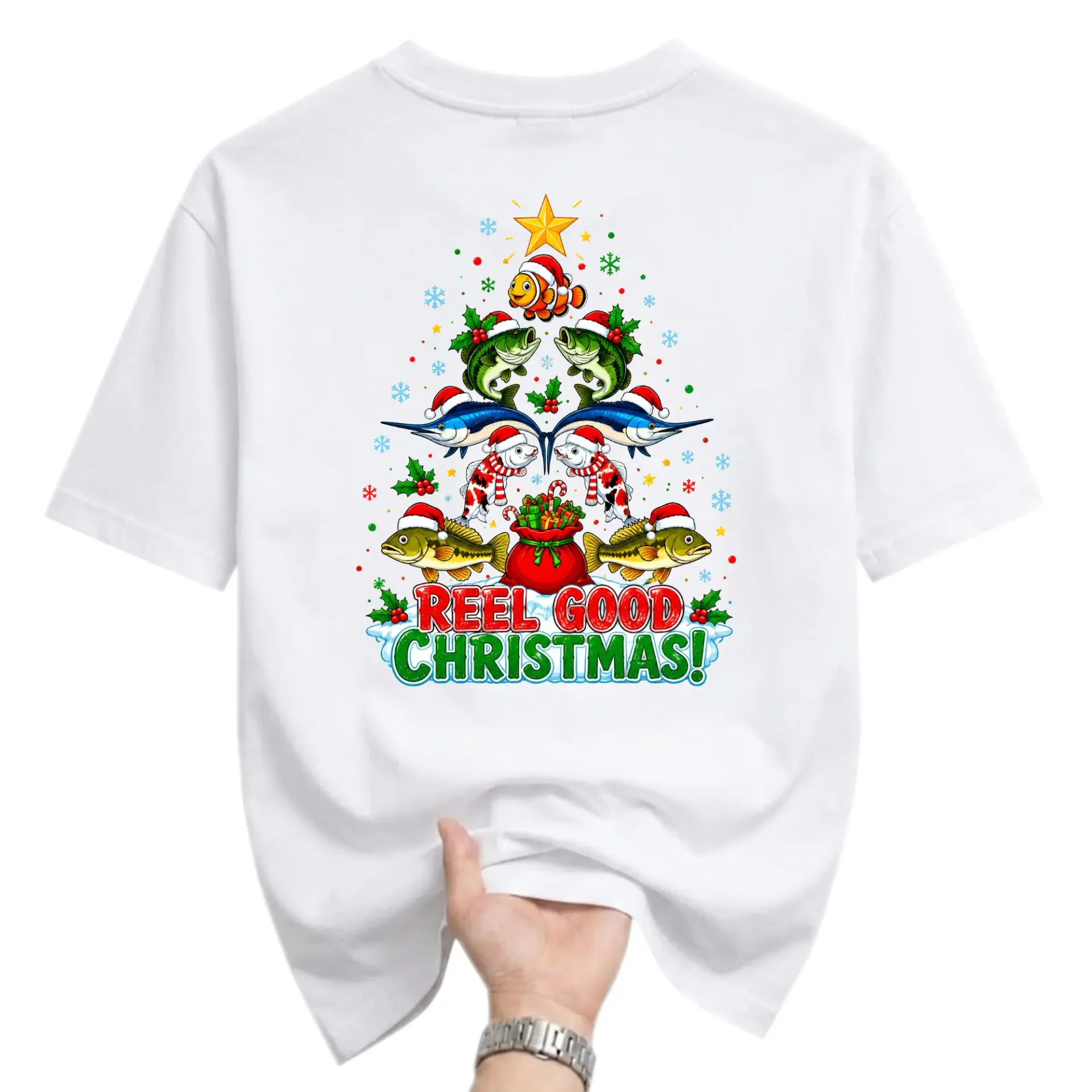 Funny Shirt Reel Good Christmas Graphic Tee Casual Holiday Apparel Unisex