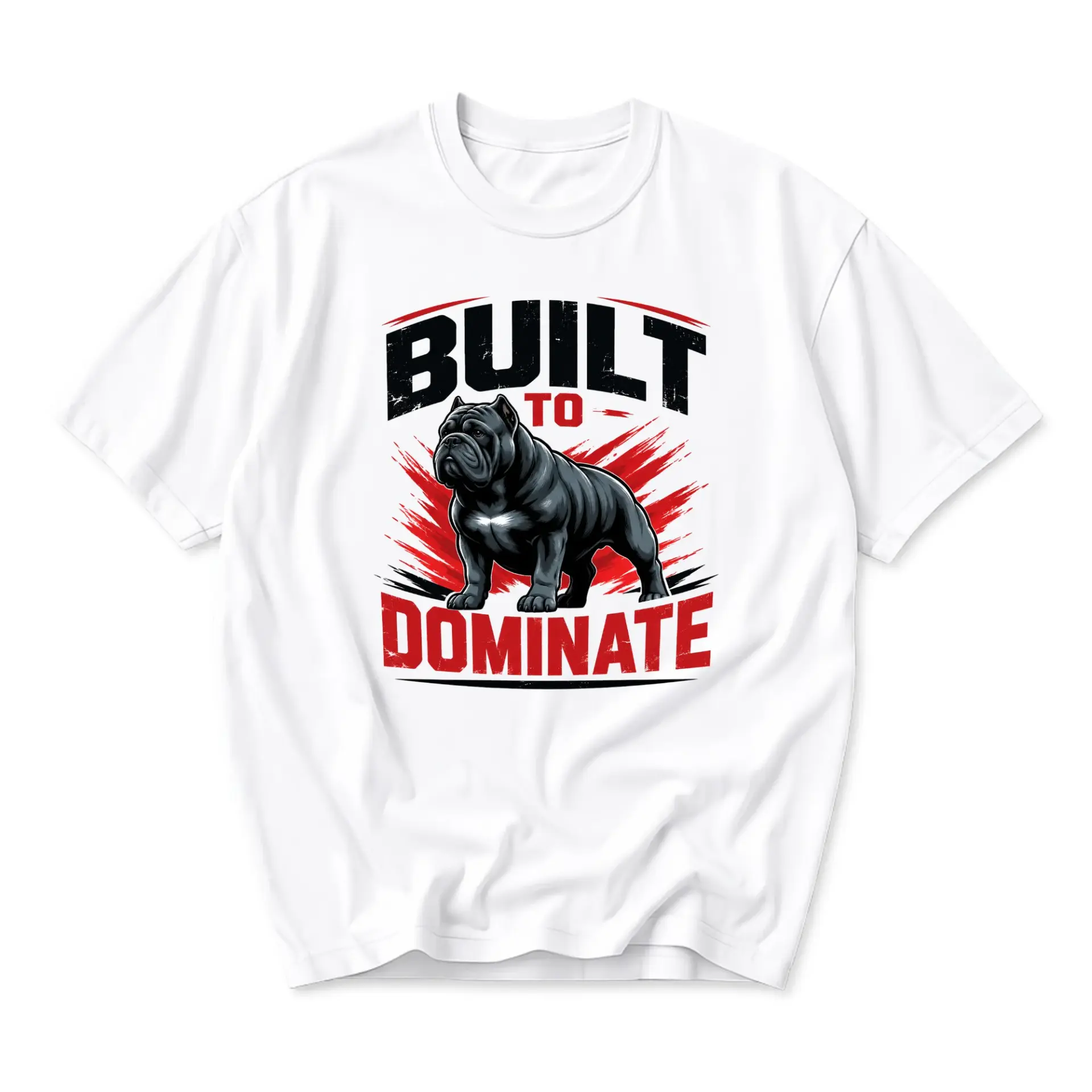 Graphic Tee Built to Dominate Unisex Crew Neck Short Sleeve Cotton Blend
