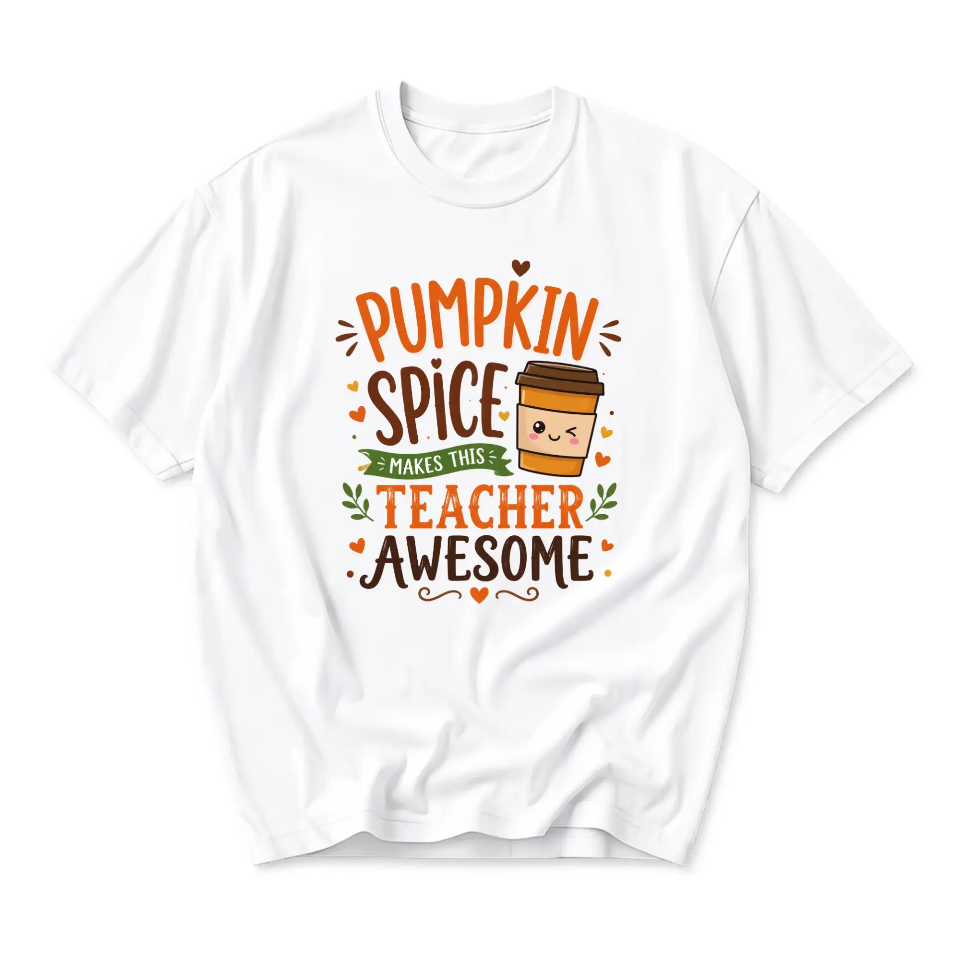 Funny Shirt Pumpkin Spice Makes This Teacher Awesome Graphic Tee Cute Fall Aesthetic Apparel for Educators Casual Wear