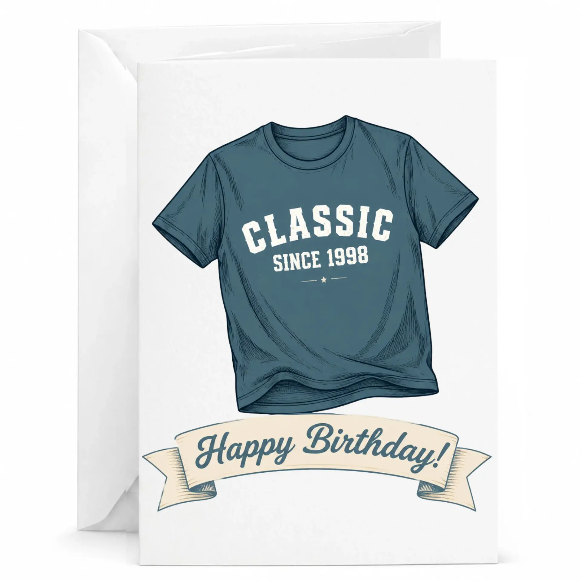 Birthday Card Classic Since 1998 Funny Vintage Style T-Shirt Graphic Greeting Card for Milestone Celebration