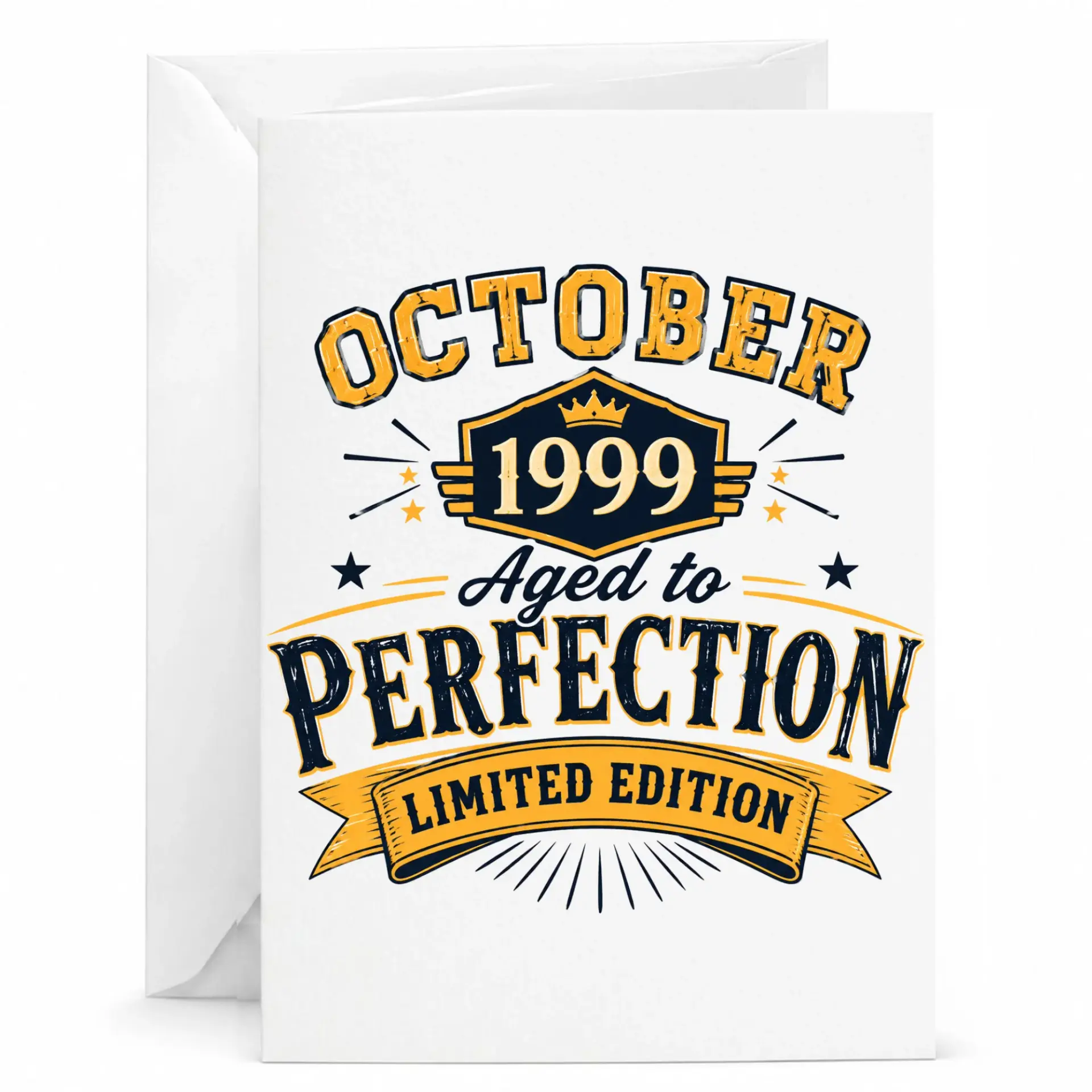 Birthday Card October 1999 Aged to Perfection Limited Edition Greeting Card for Milestone Celebration and Anniversary
