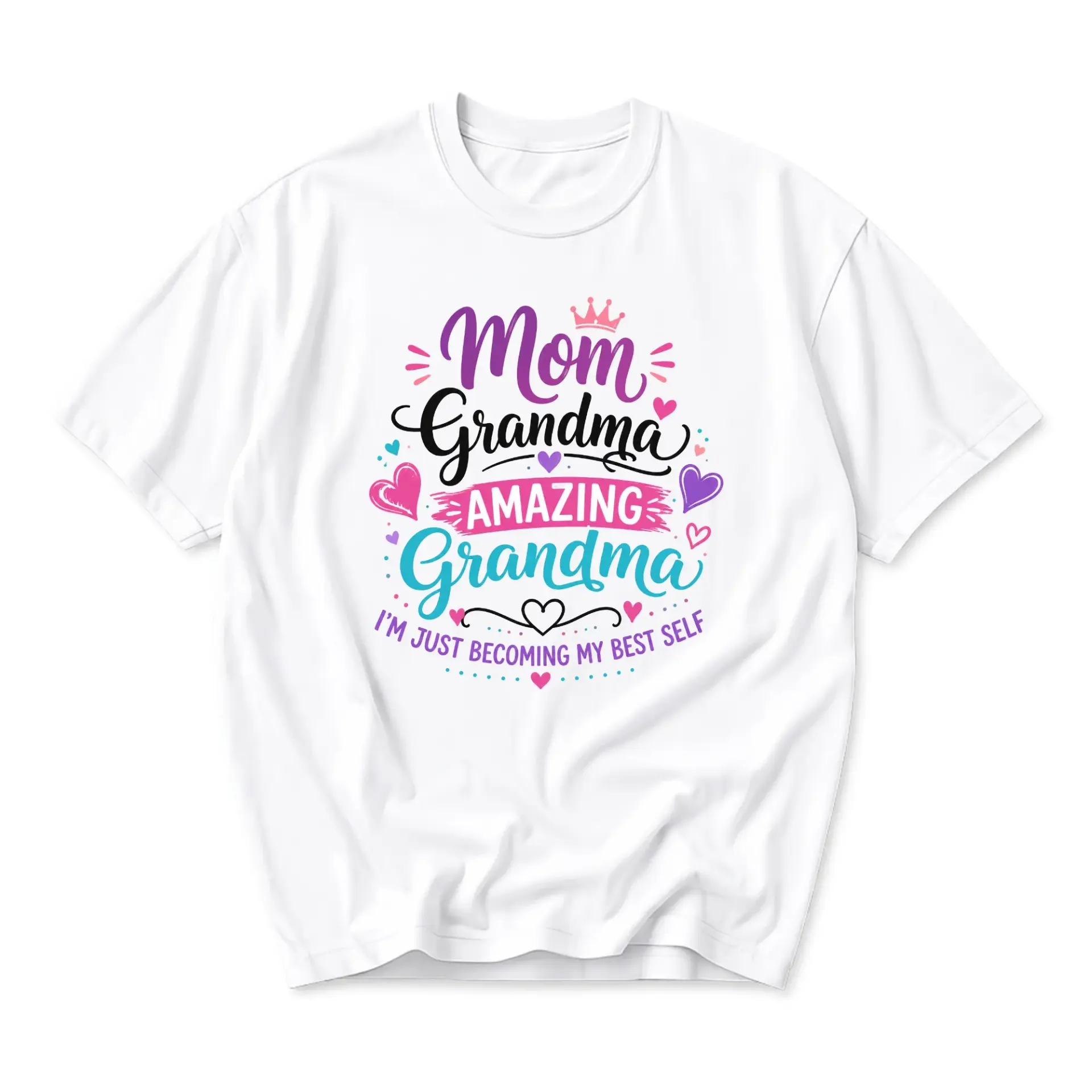 Graphic Tee Mom Grandma Amazing Text Print T-Shirt Soft Cotton Casual