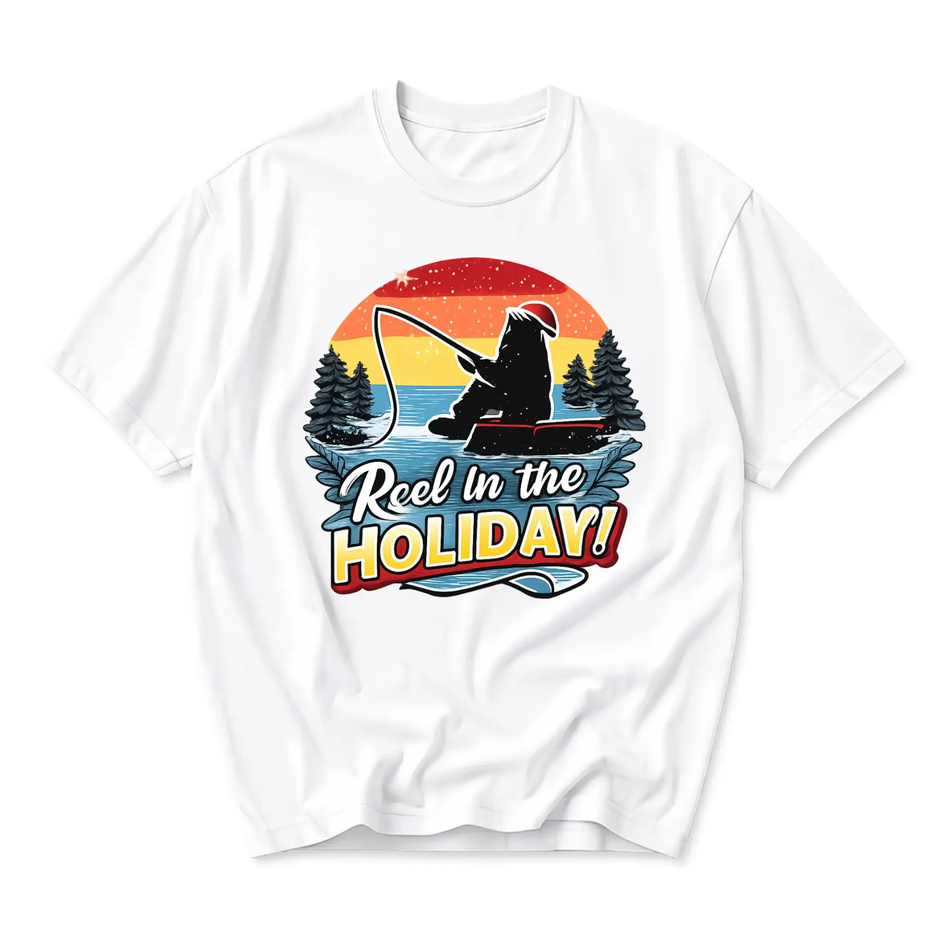 Funny Shirt Reel in the Holiday Graphic Tee Unisex Short Sleeve Fisherman