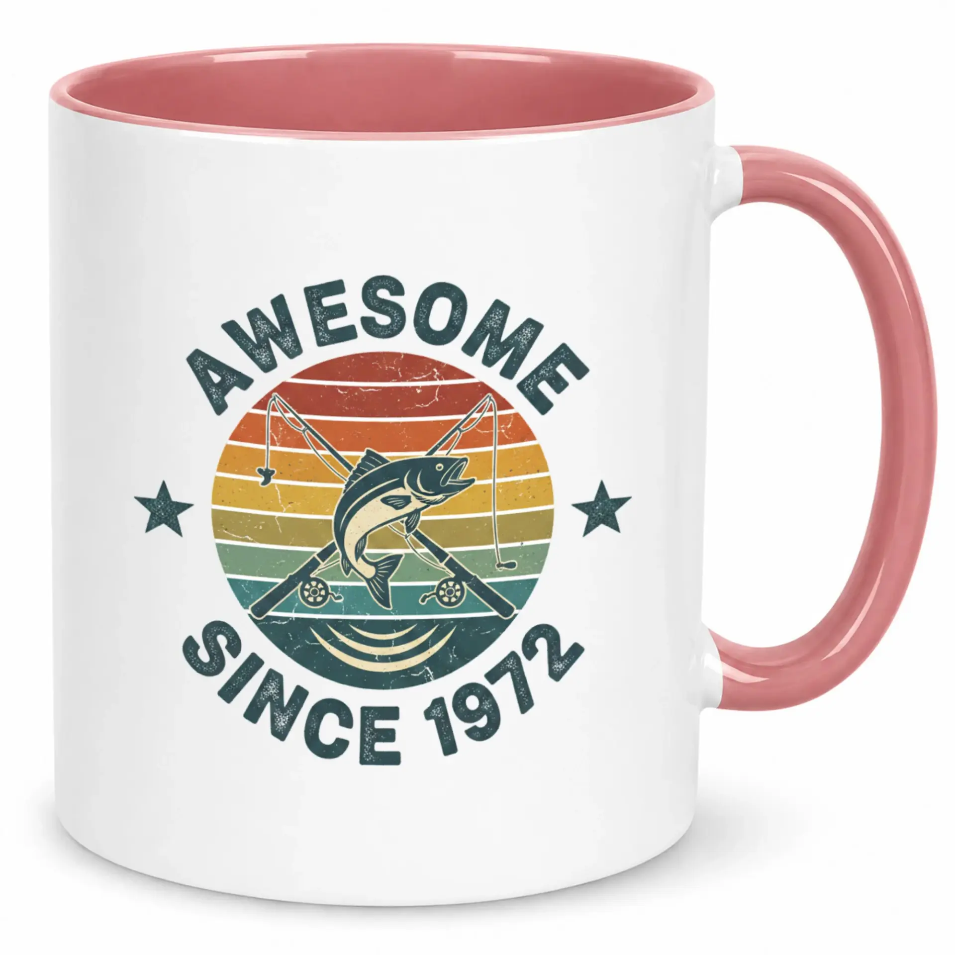 Awesome Since 1972 Fishing Enthusiast Ceramic Coffee Mug Unique Birthday Gift Idea for Anglers and Outdoorsmen