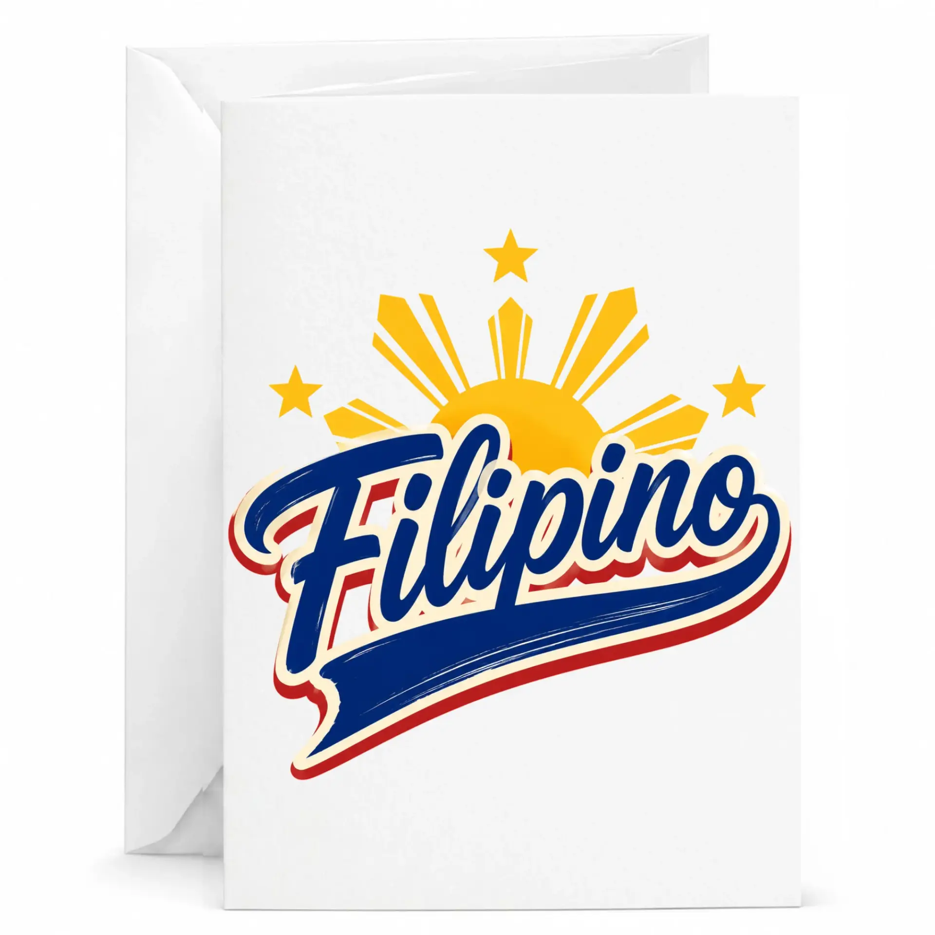 Greeting Card Filipino Heritage Design Professional Print Folded Stationery with Envelope for Special Occasions