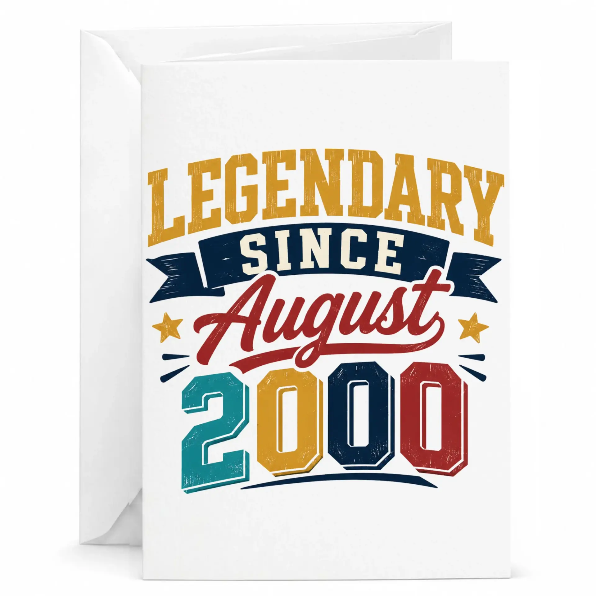 Birthday Card Legendary Since August 2000 Vintage Retro Style Milestone Greeting Card for Any Special Occasion