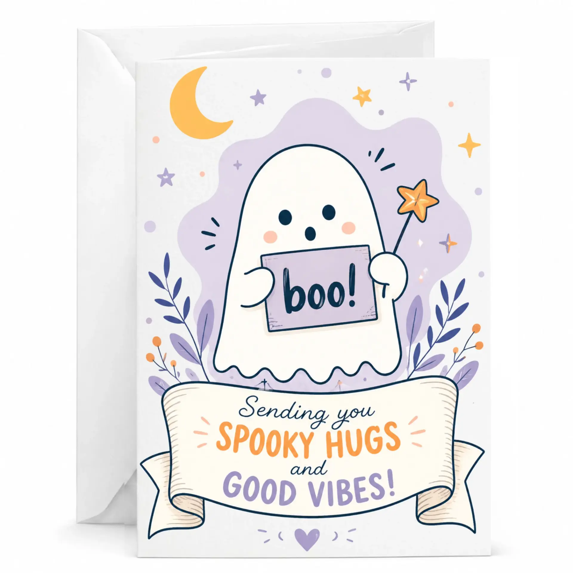 Funny Greeting Card Sending Spooky Hugs and for Whimsical Note