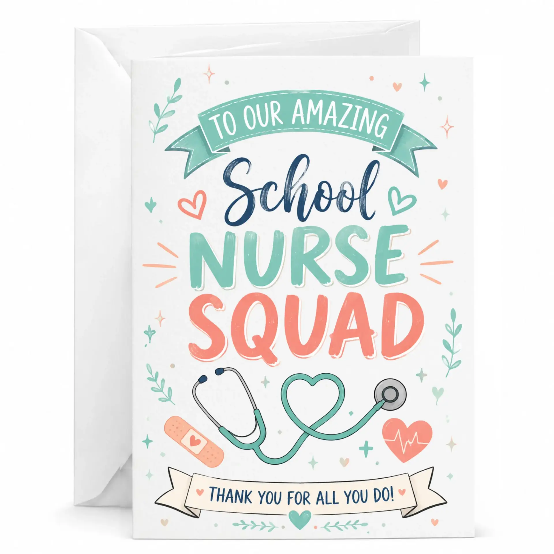 Card for School Nurse Squad Appreciation Medical Professional Gift Gratitude Greeting Staff