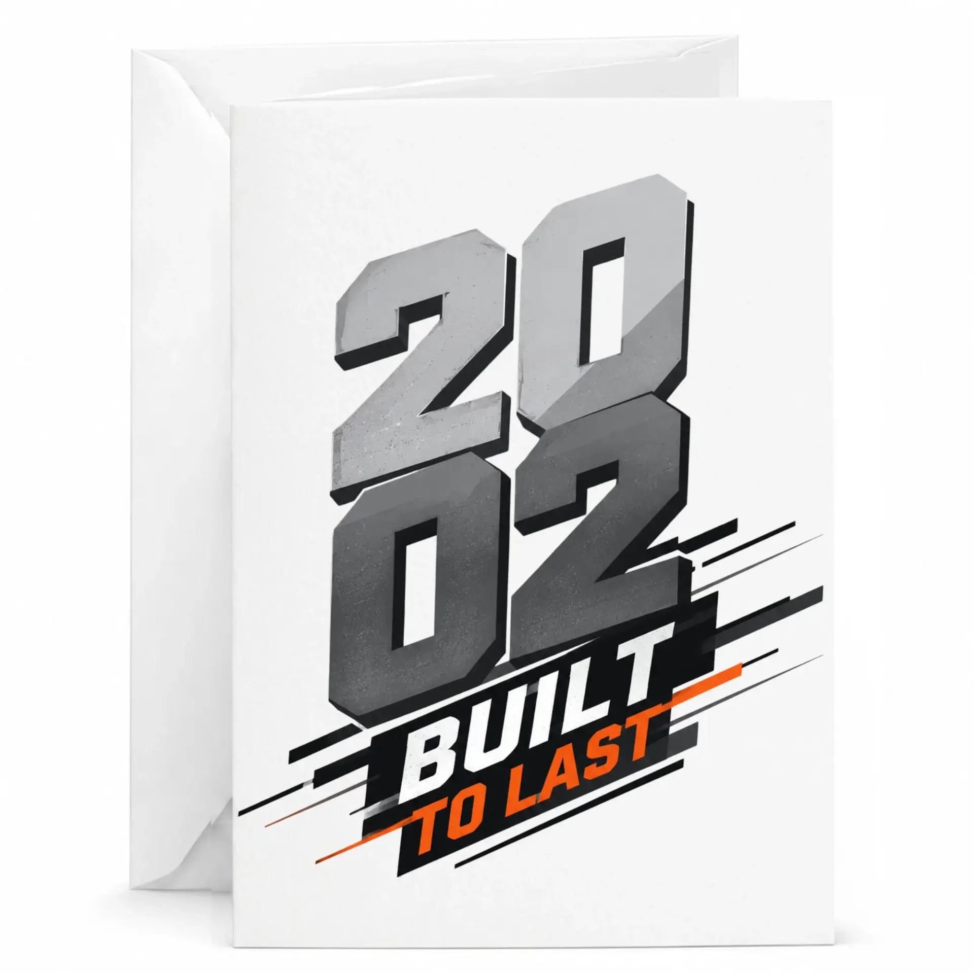 Birthday Card Built to Last 2002 Retro Style Design Greeting Card for Milestone Year Celebrations