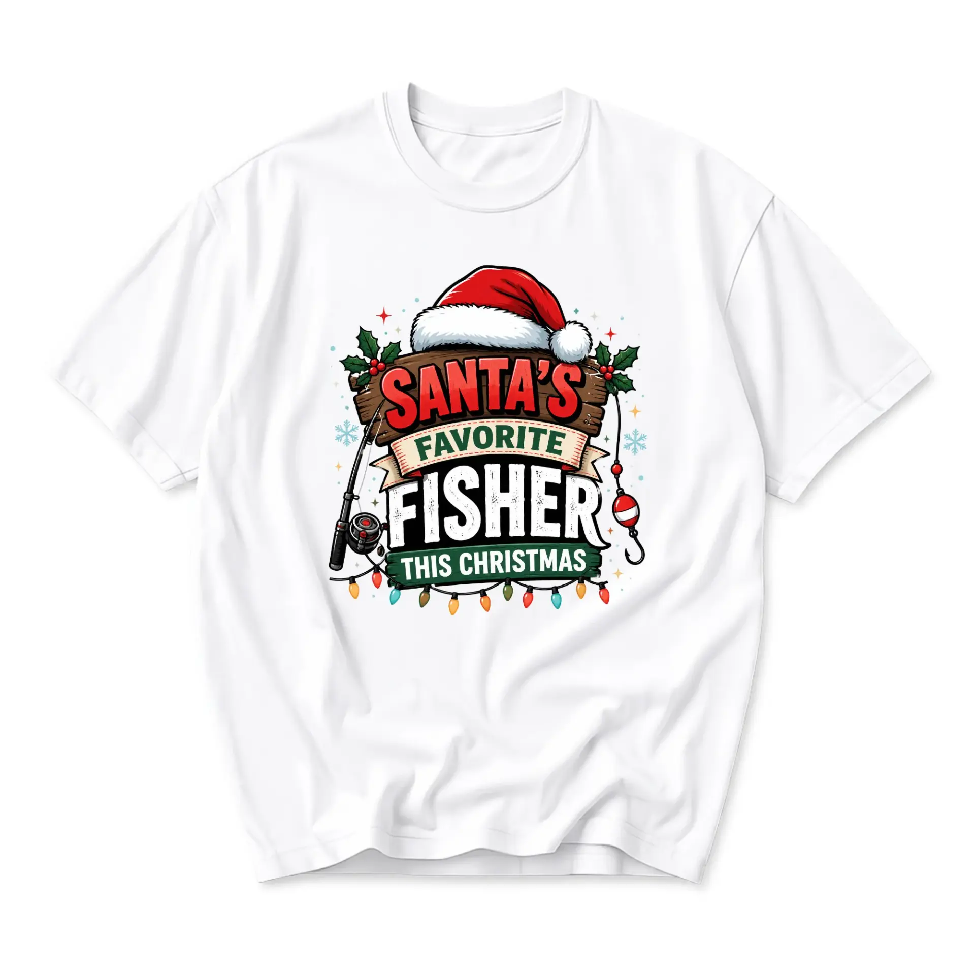 Graphic Tee Santa's Favorite Fisher This Christmas Unisex Cotton Blend
