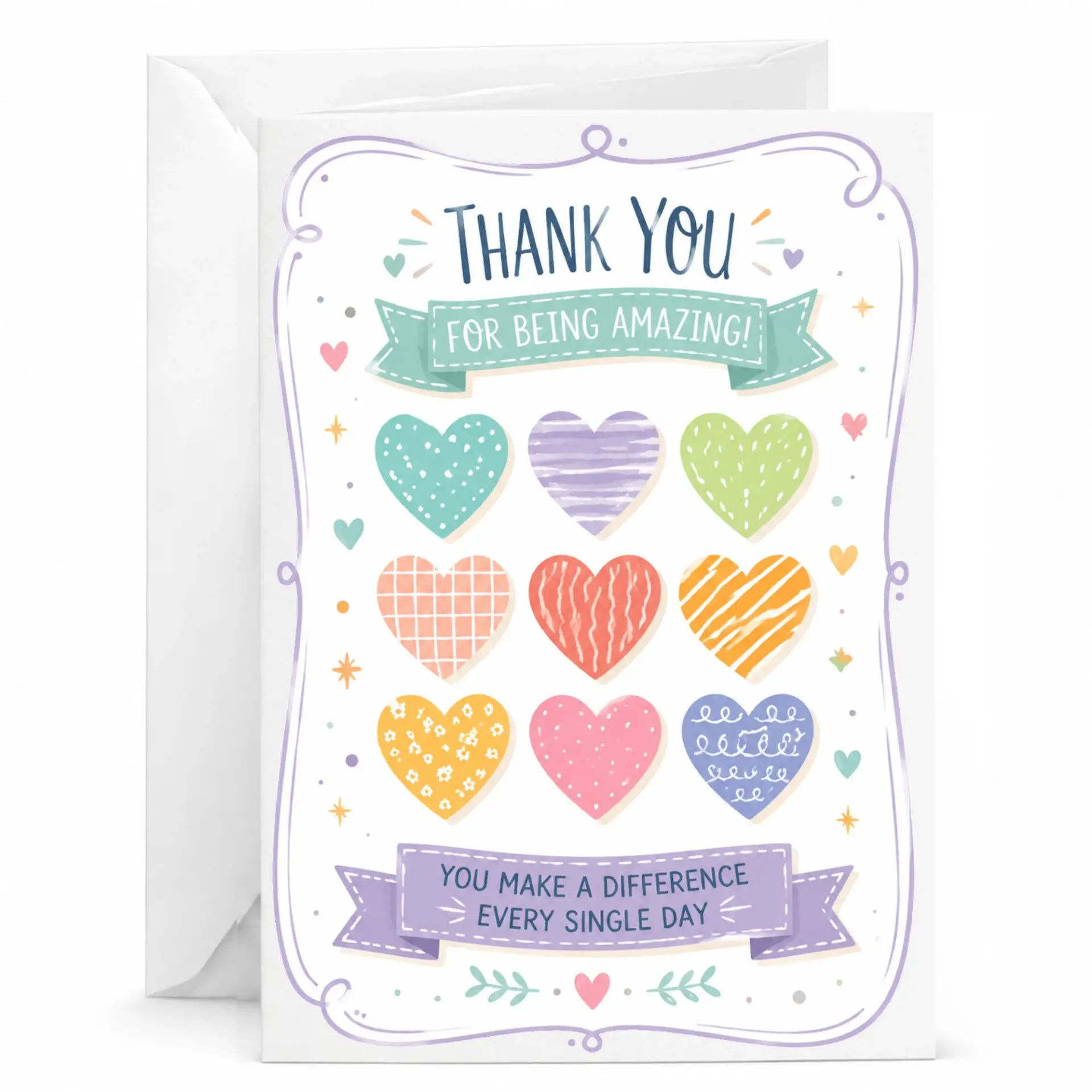 Card for Being Heart Theme Printed Greeting Friends Colleagues and Loved Ones