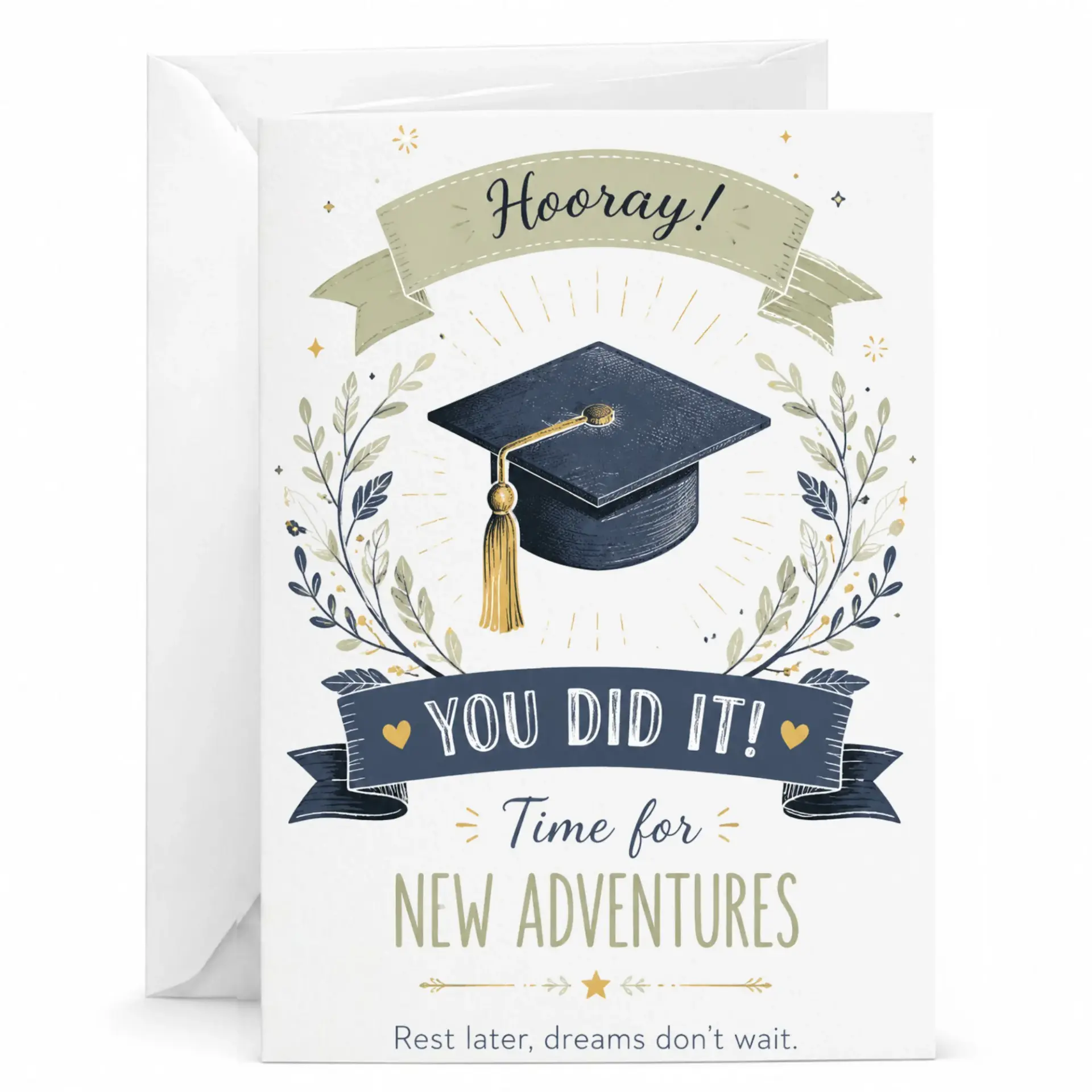 Congratulations Greeting Card for Graduation Milestone Accomplishment Featuring Academic Cap Illustration Design