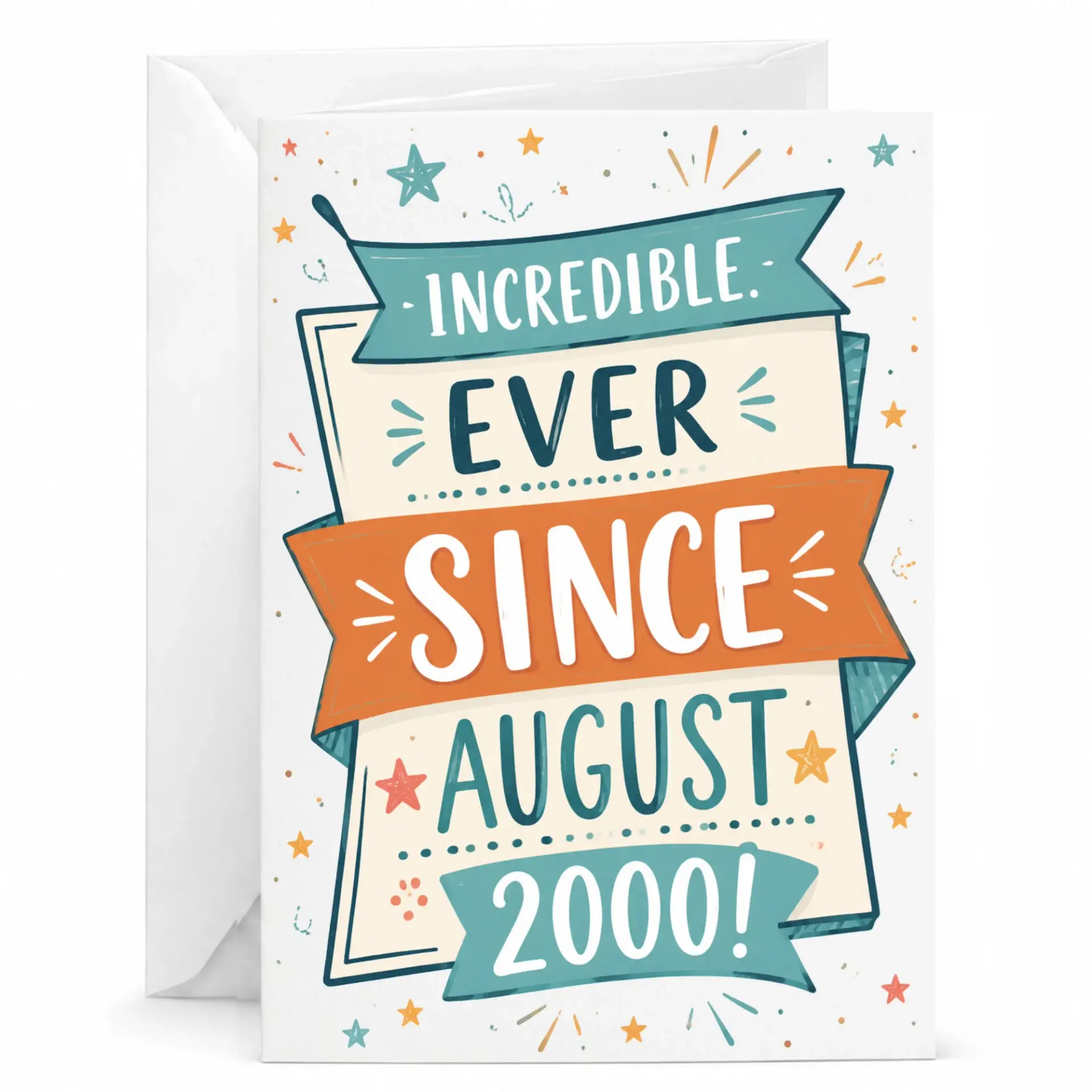 Birthday Card Incredible Ever Since August 2000 Greeting Card for Milestone Celebration with Matching Envelope