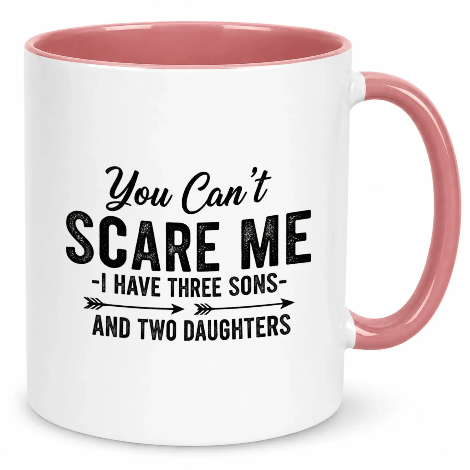 Funny Parent Coffee Mug with Sarcastic 'you Can't Scare Me I Have Three Sons and Two Daughters' Design Ceramic Home Office Beverage Cup Gift