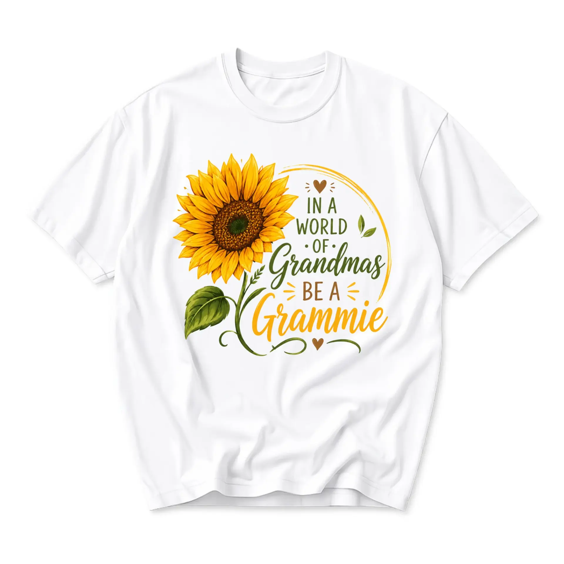 Graphic Tee in a World of Grandmas Be a Grammie Sunflower Floral Design