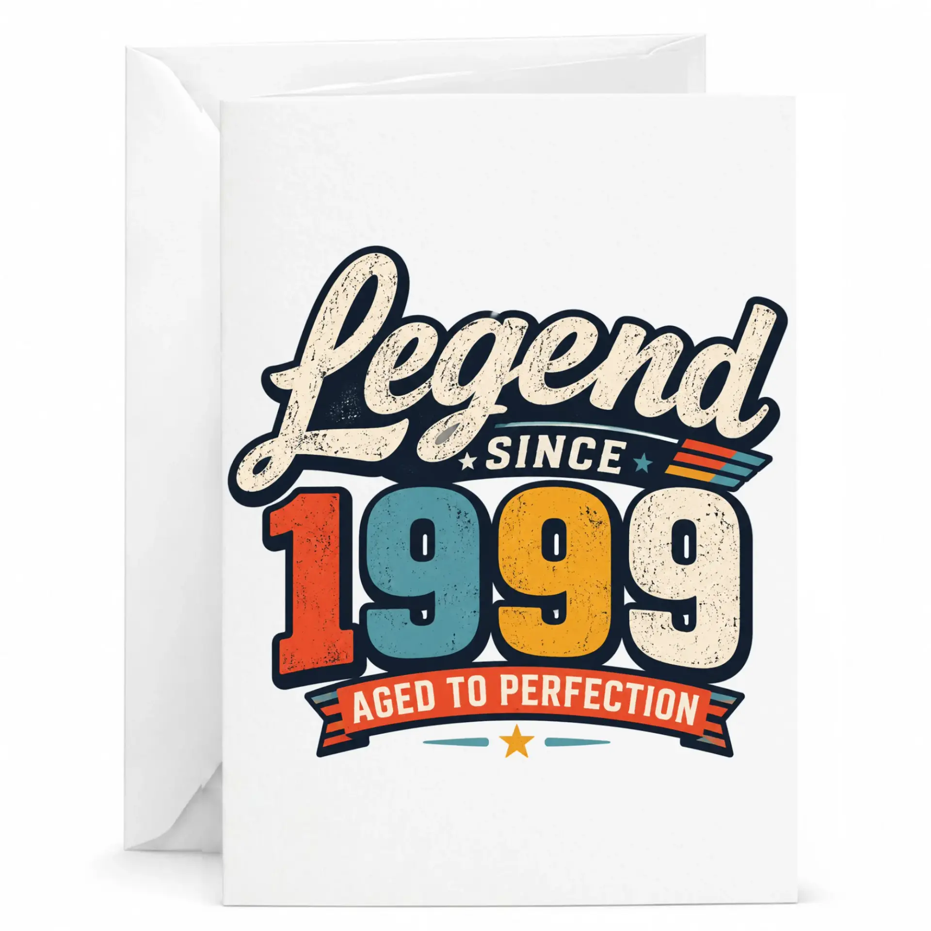 Birthday Card Legend Since 1999 Aged to Perfection Vintage Style Greeting Card for Milestone Celebration