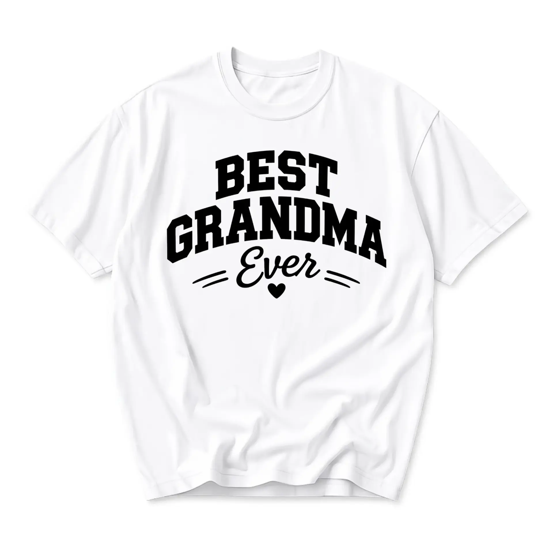 Funny Shirt Best Grandma Ever Graphic Tee Casual Unisex Crew Neck Comfortable Short Sleeve Cotton Blend Apparel
