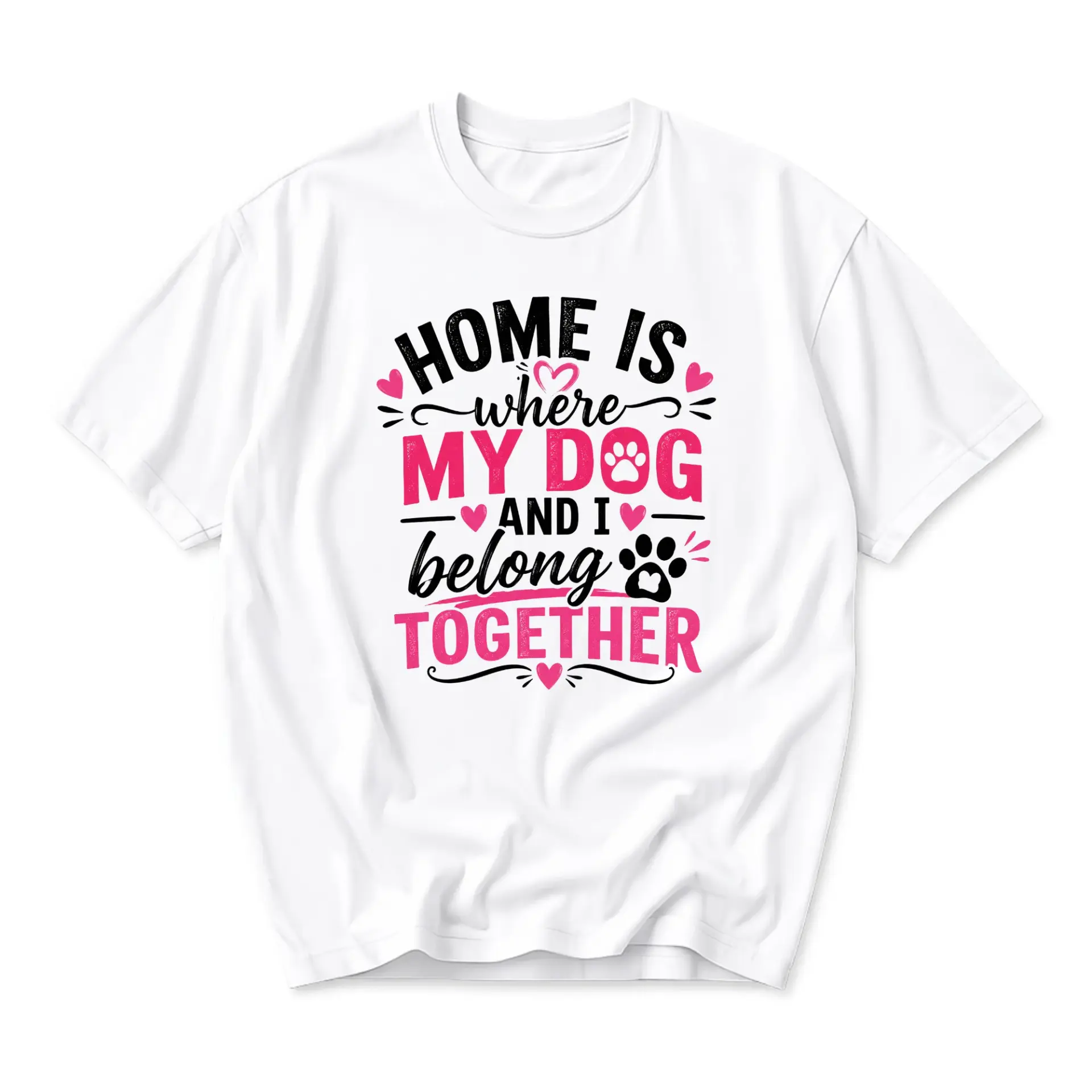Graphic Tee Where and I Belong Together Unisex Casual Crew Neck Soft Cotton