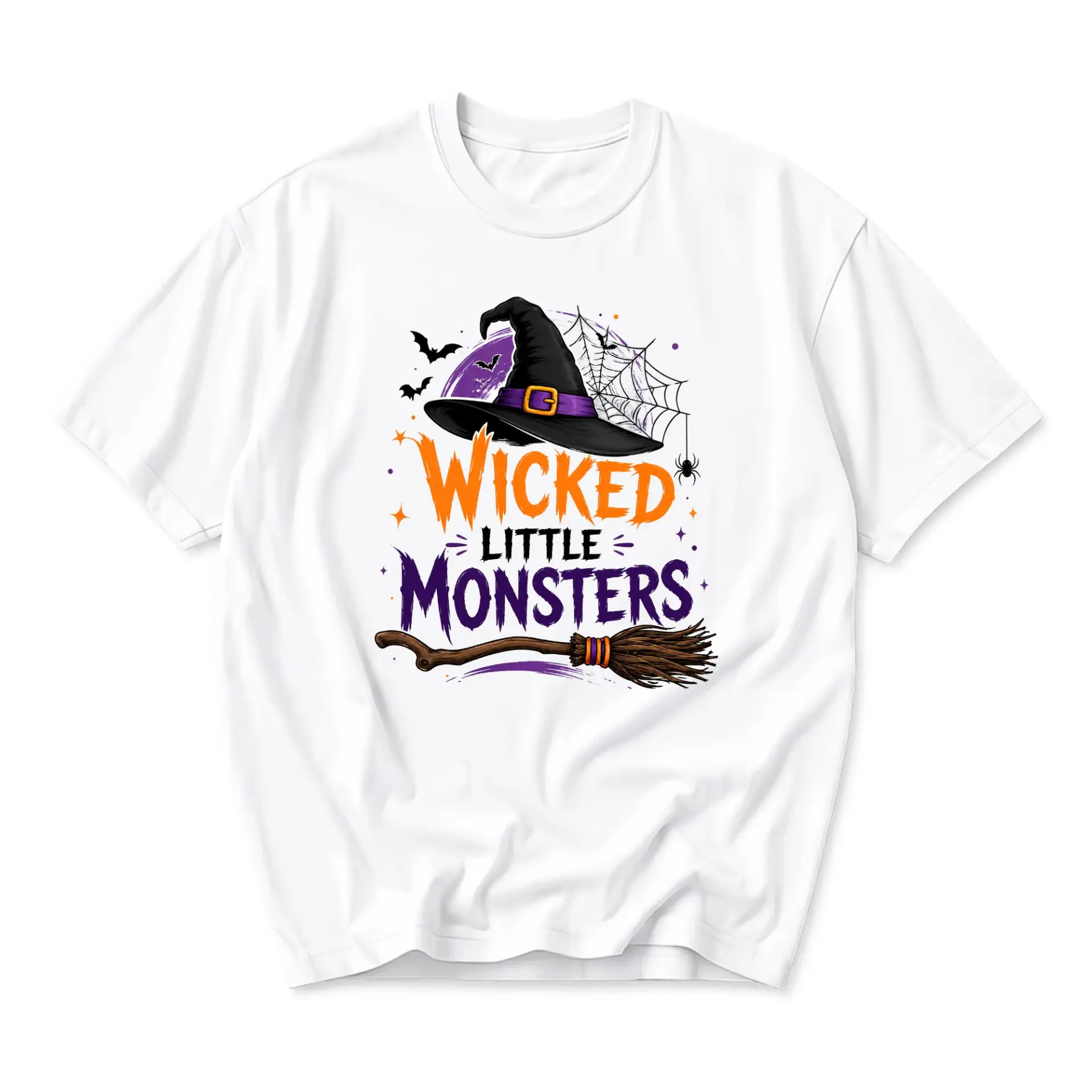 Funny Shirt Wicked Little Monsters Graphic Tee Casual Unisex Crew Neck Short Sleeve Cotton Halloween Themed Apparel