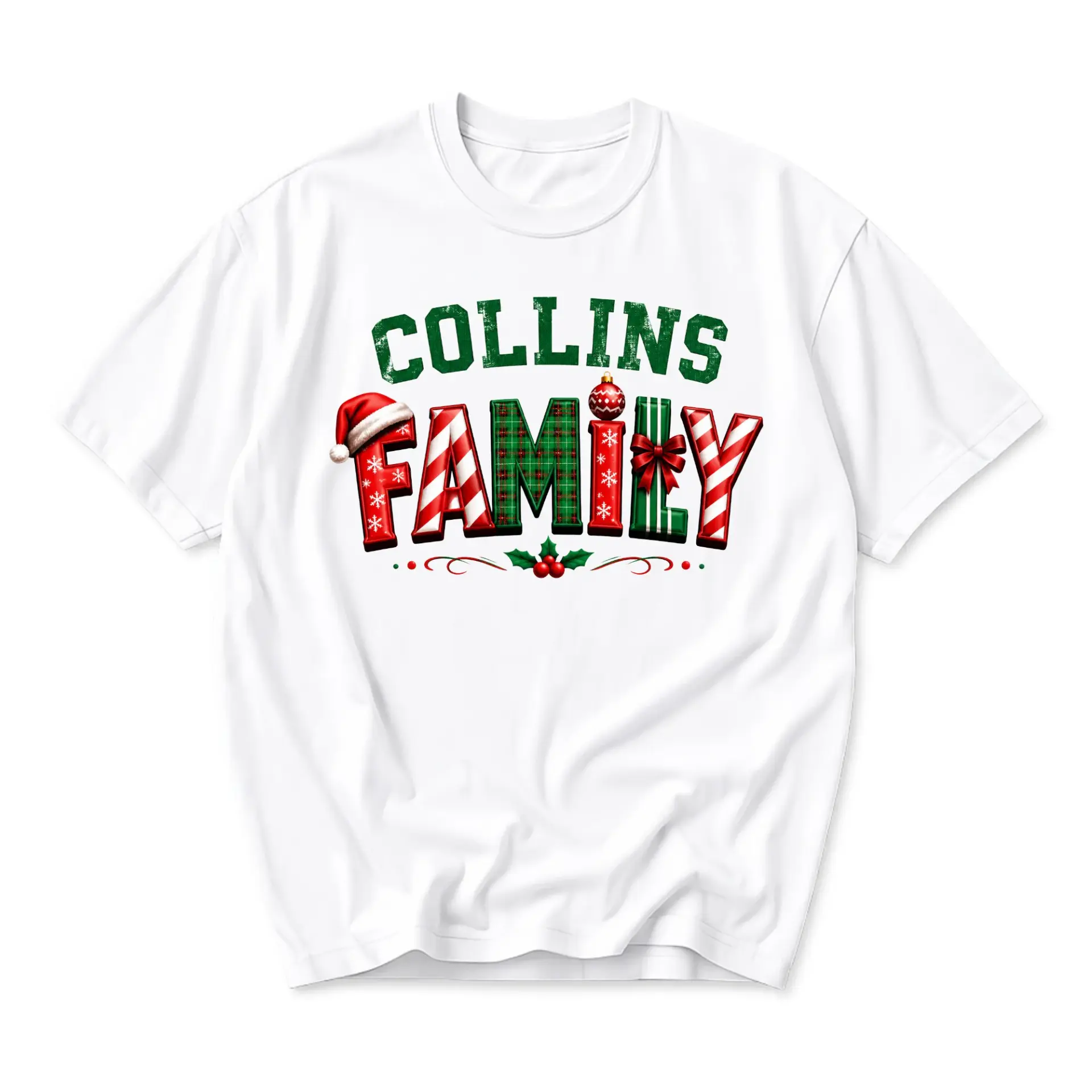 Graphic Tee Collins Family Christmas Shirt Unisex Crew Neck Short Sleeve