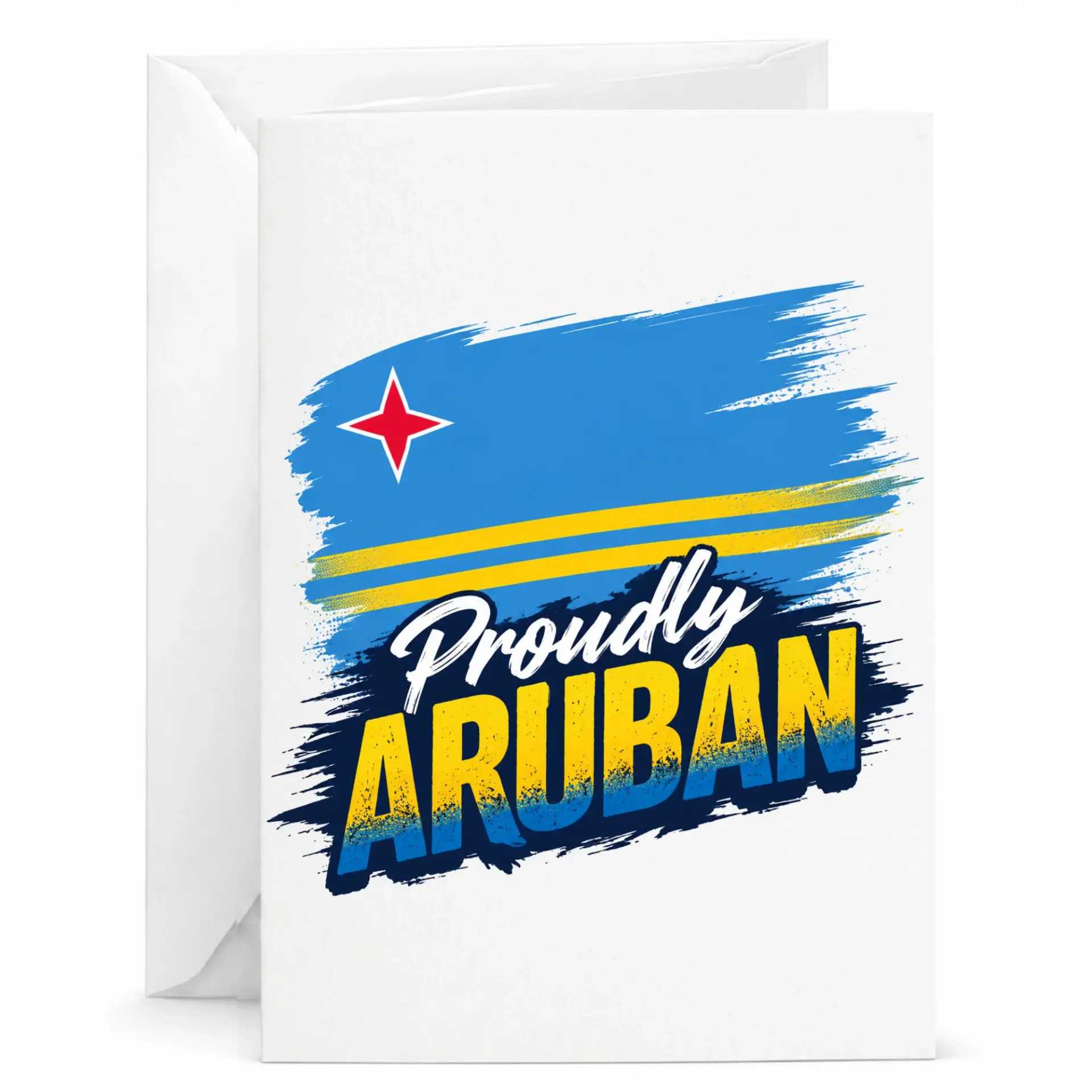 Greeting Card Proudly Aruban National Heritage Design Patriotic Art Greeting Card for Special Occasions and Celebration
