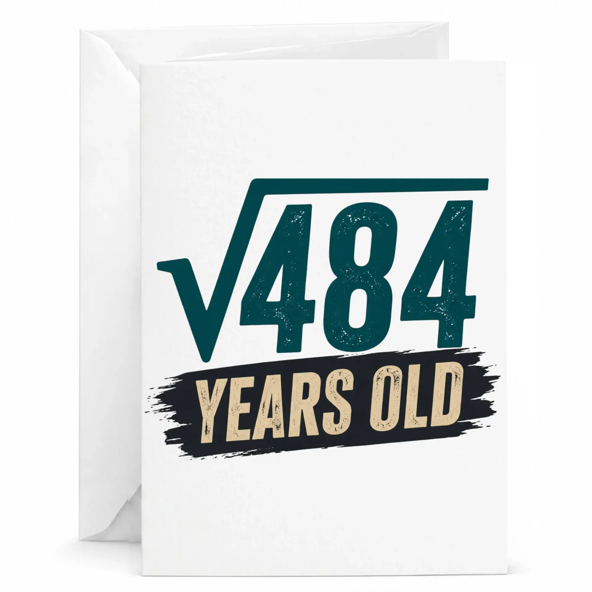 Funny Birthday Card Square Root of 484 Years Old Math Themed Greeting Card for Anyone Turning Twenty Two Years Old