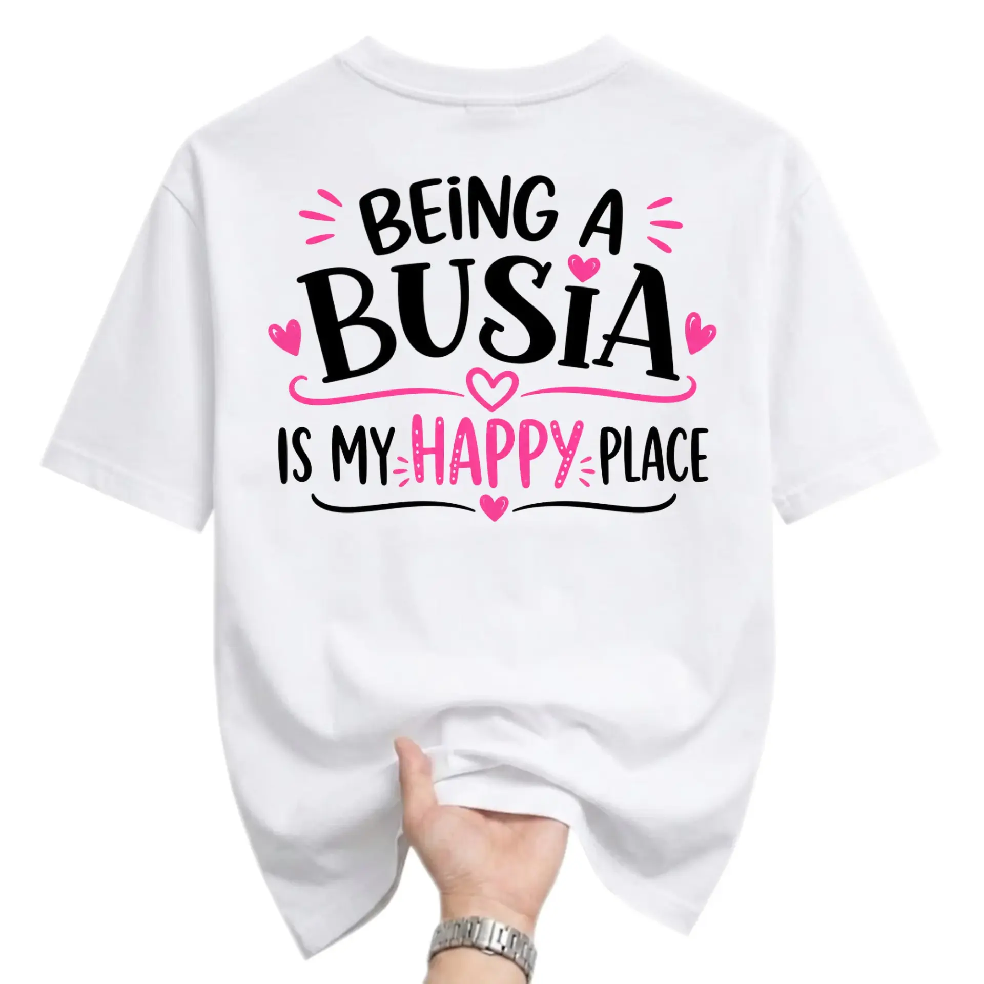 Graphic Tee Being a Busia Is My Shirt Unisex Casual Crew Neck Soft Cotton Apparel for Grandmothers