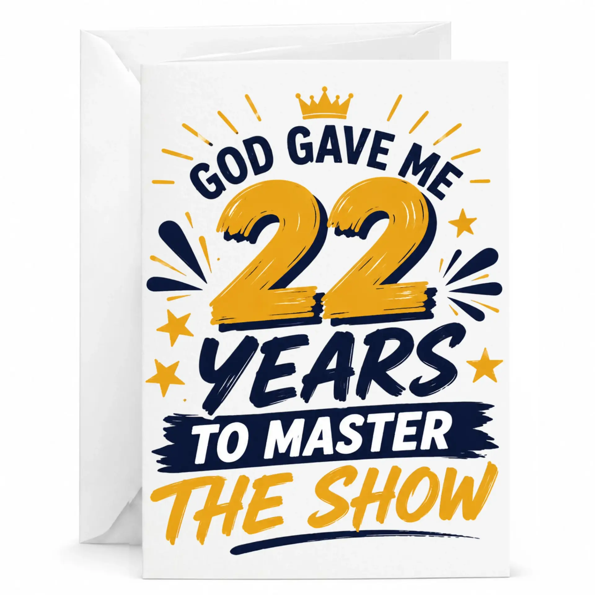 Birthday Card 22nd Year Celebration Greeting Card Funny Milestone Twenty Second Anniversary Professional Quality Cardstock