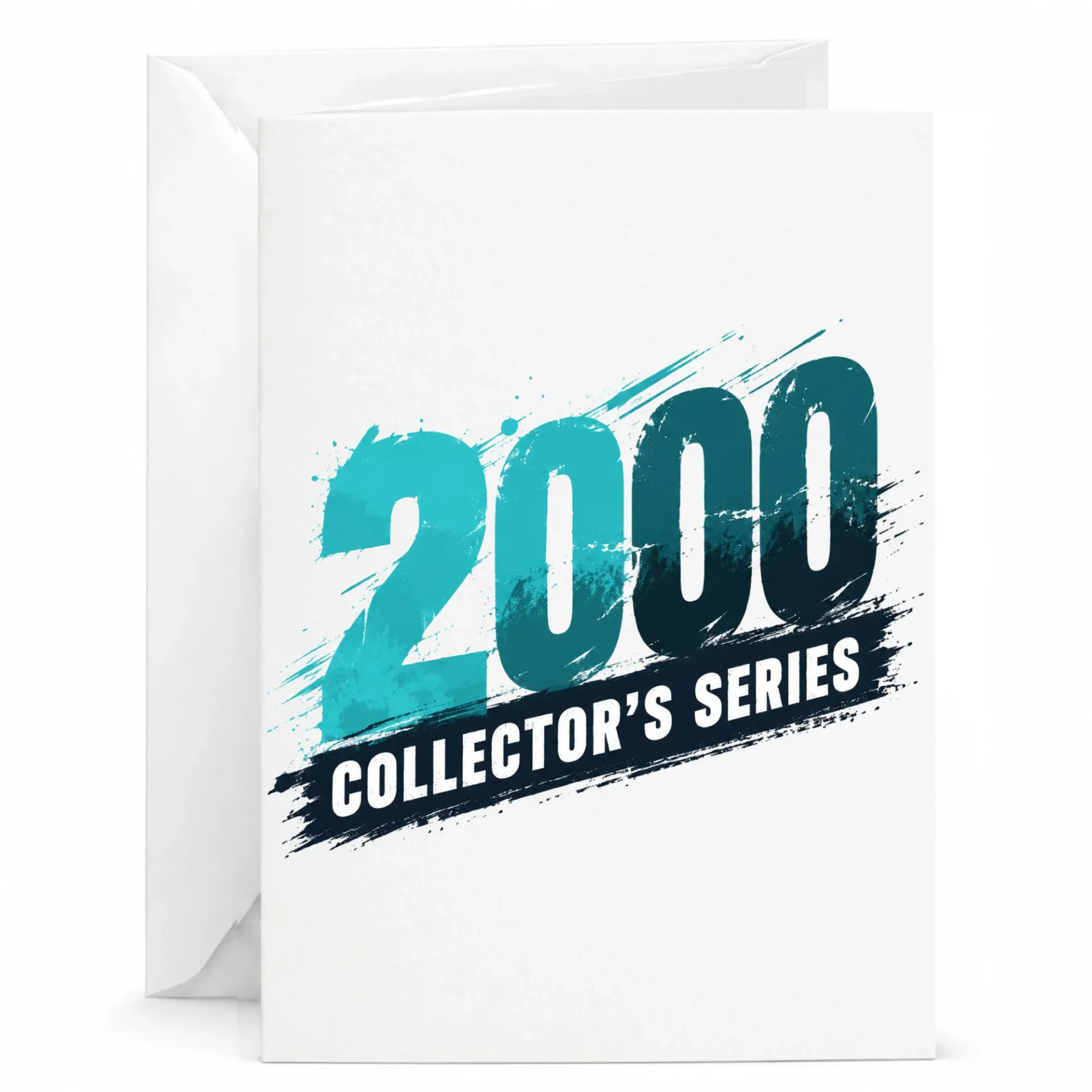 Greeting Card 2000 Collector's Series Design Artistic Number Typography Folded Stationery Note Card for Various Occasions