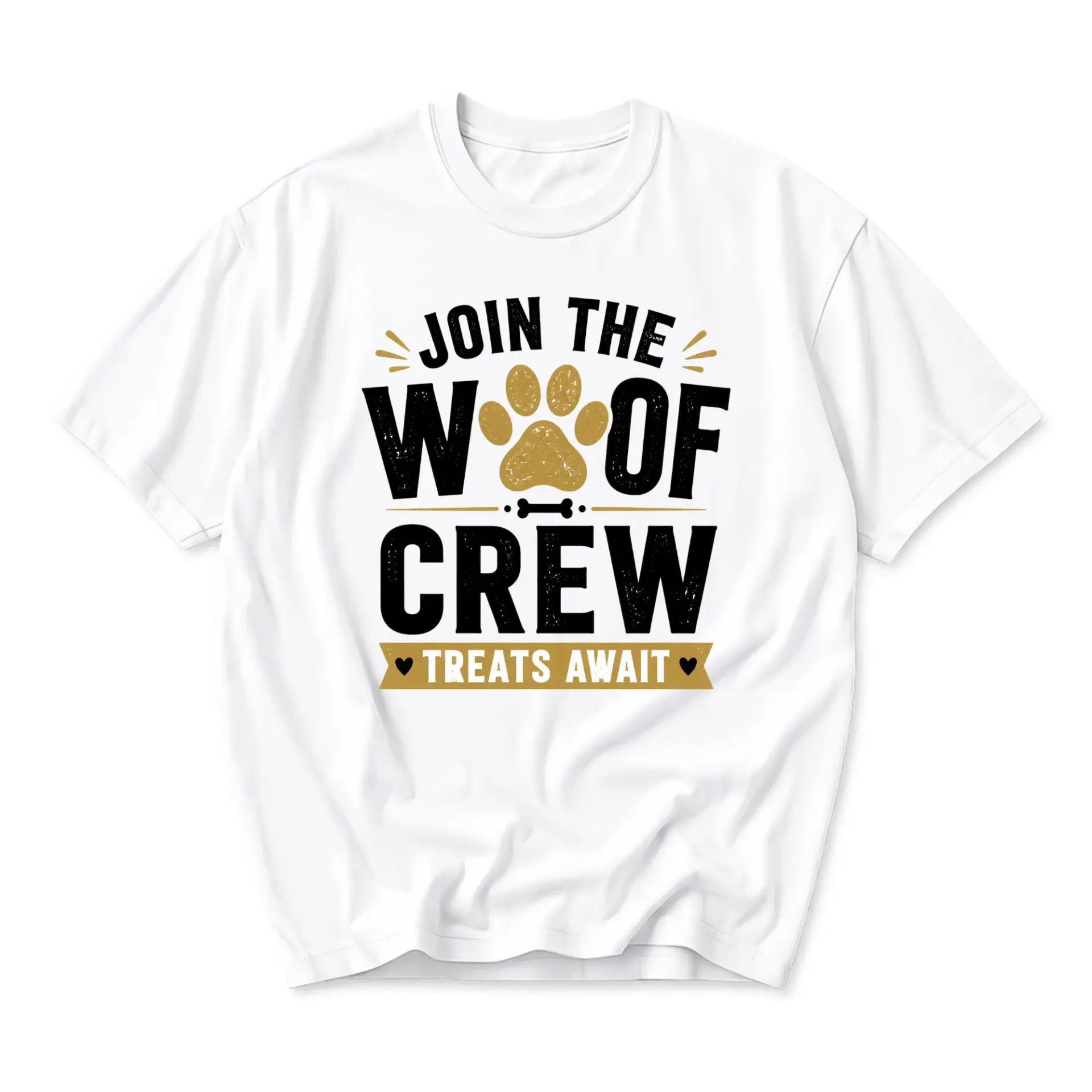 Graphic Tee Join the Woof Crew Treats Await Dog Lover Unisex Shirt Casual