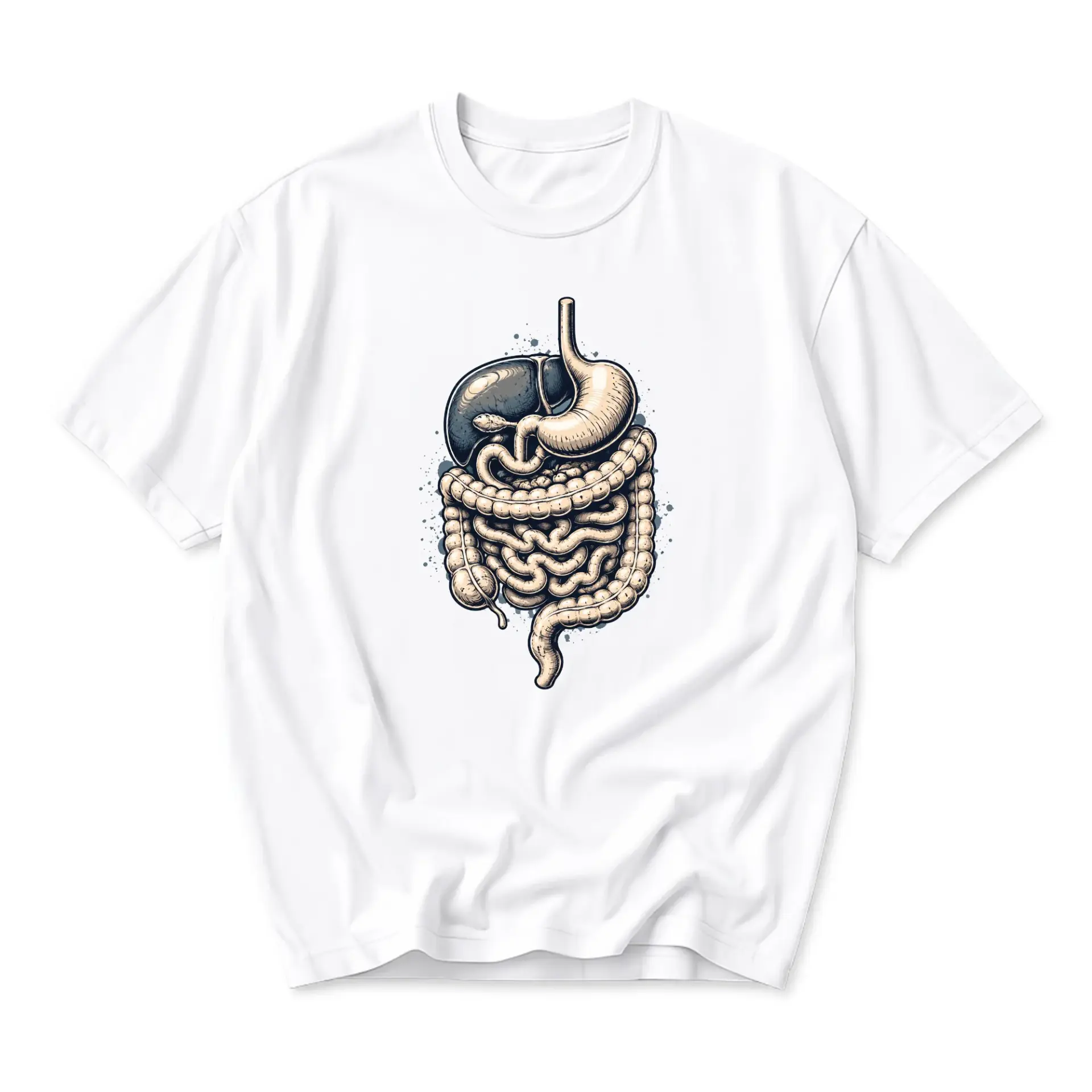 Graphic Tee Unisex Human Anatomy Internal Organs Illustration Shirt Biological Science Print Short Sleeve Crew Neck Top