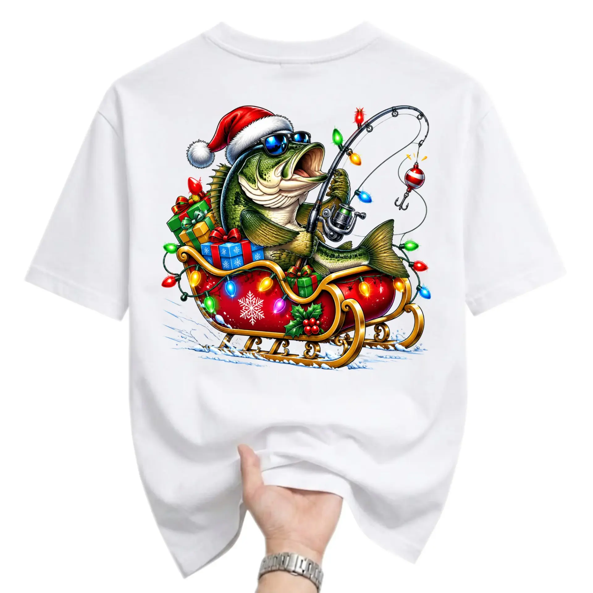 Funny Shirt Holiday Fishing Graphic Tee Unisex Crew Neck Comfortable Cotton Blend Casual Short Sleeve Apparel