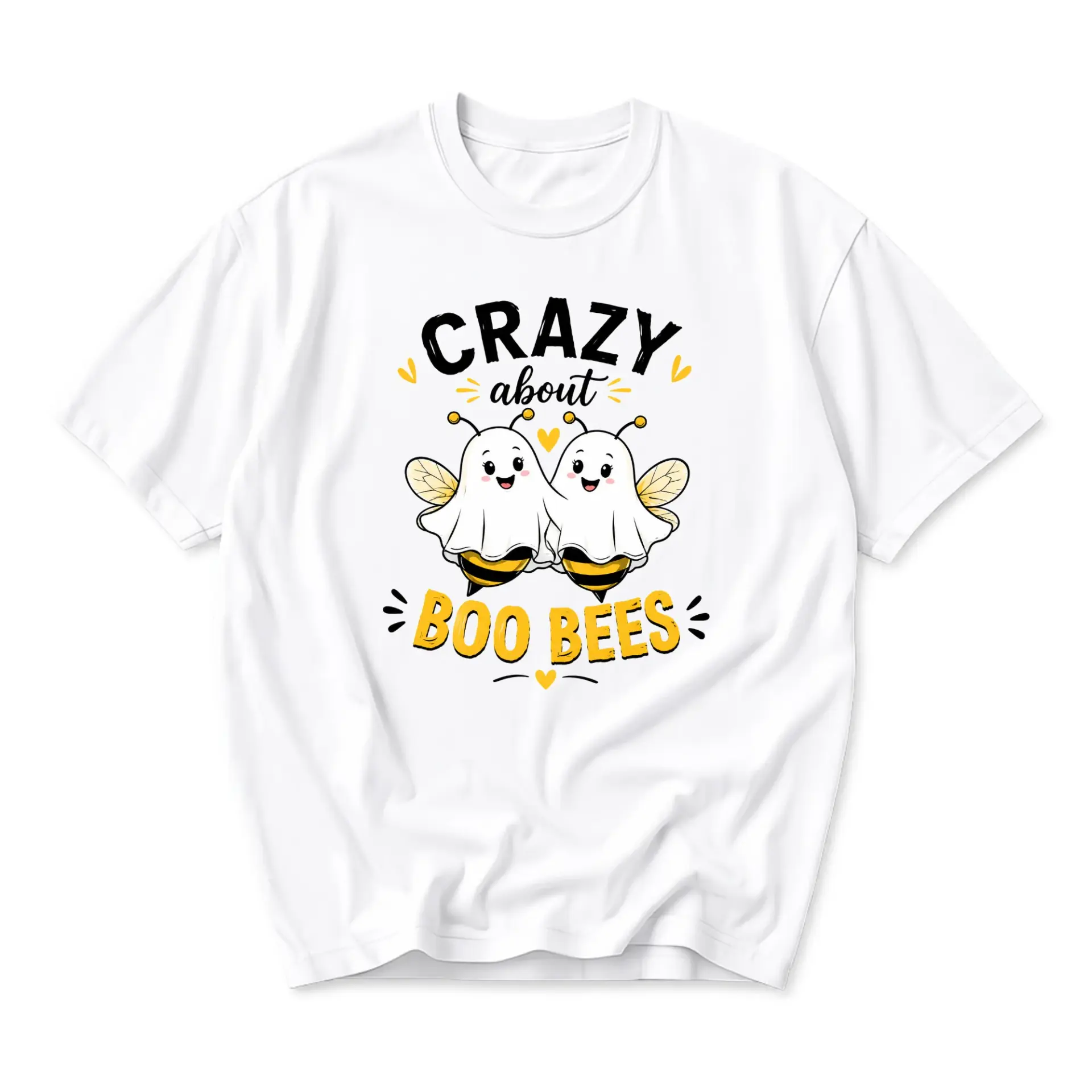 Funny Shirt Crazy About Boo Bees Graphic Tee Unisex Casual Apparel for Everyday Wear and Unique Holiday Seasonal Style
