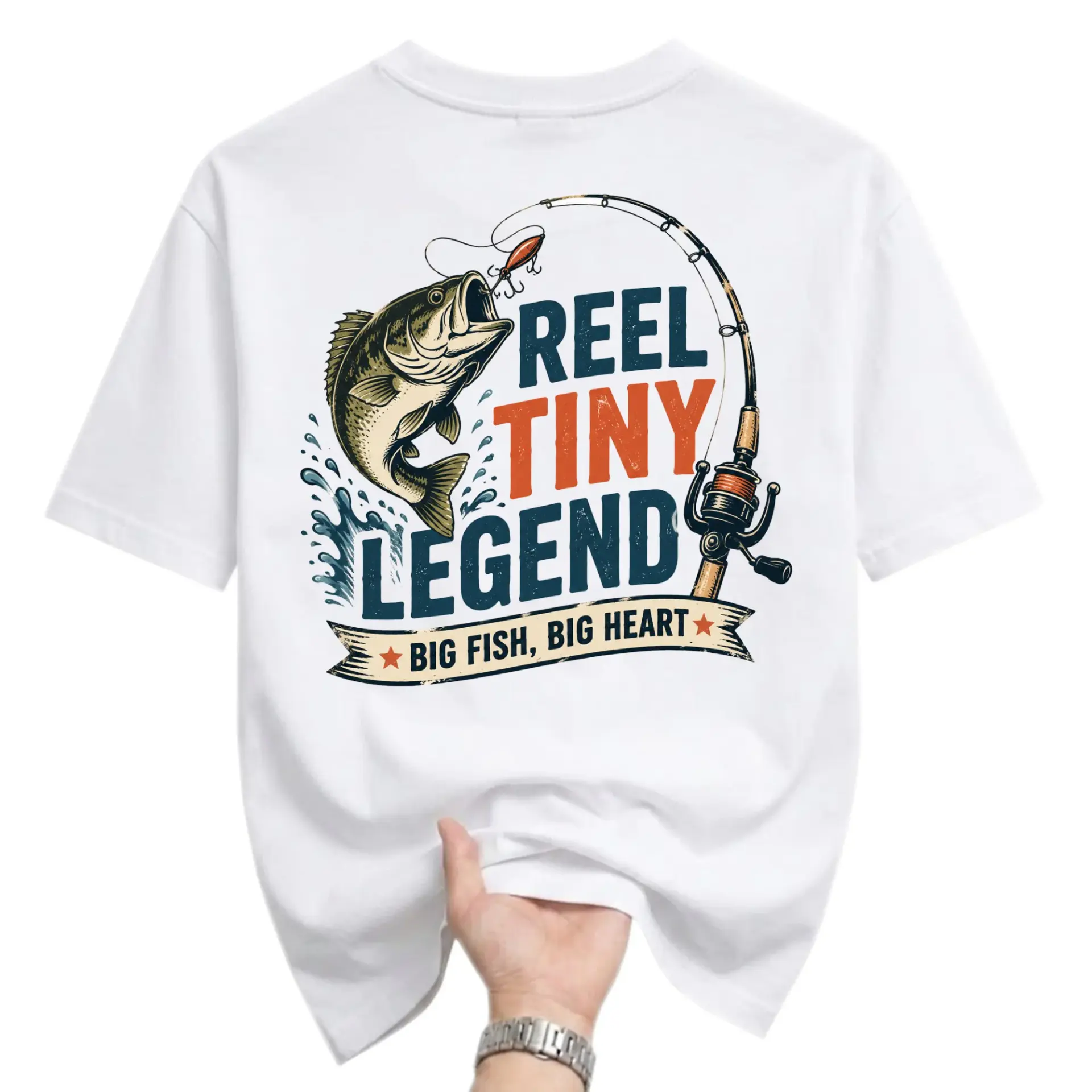 Graphic Tee Reel Legend Fishing Shirt Unisex Crew Neck Apparel for Outdoor Enthusiasts and Lovers White