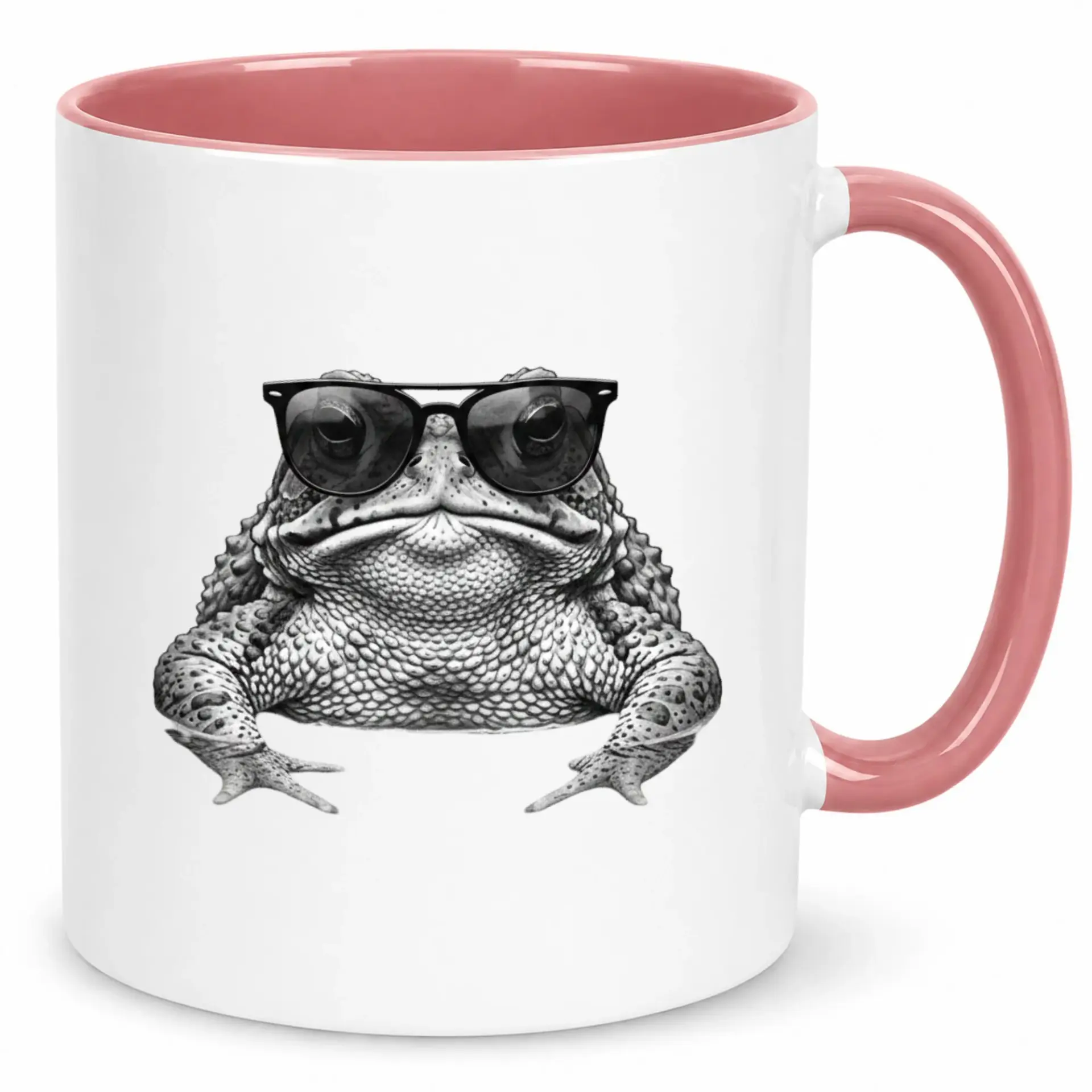 Funny Ceramic Coffee Mug with Cool Toad Wearing Sunglasses Design Unique Beverage Cup for Office and Home Kitchen Perfect Gift Idea Animal Lovers 11oz or 15oz